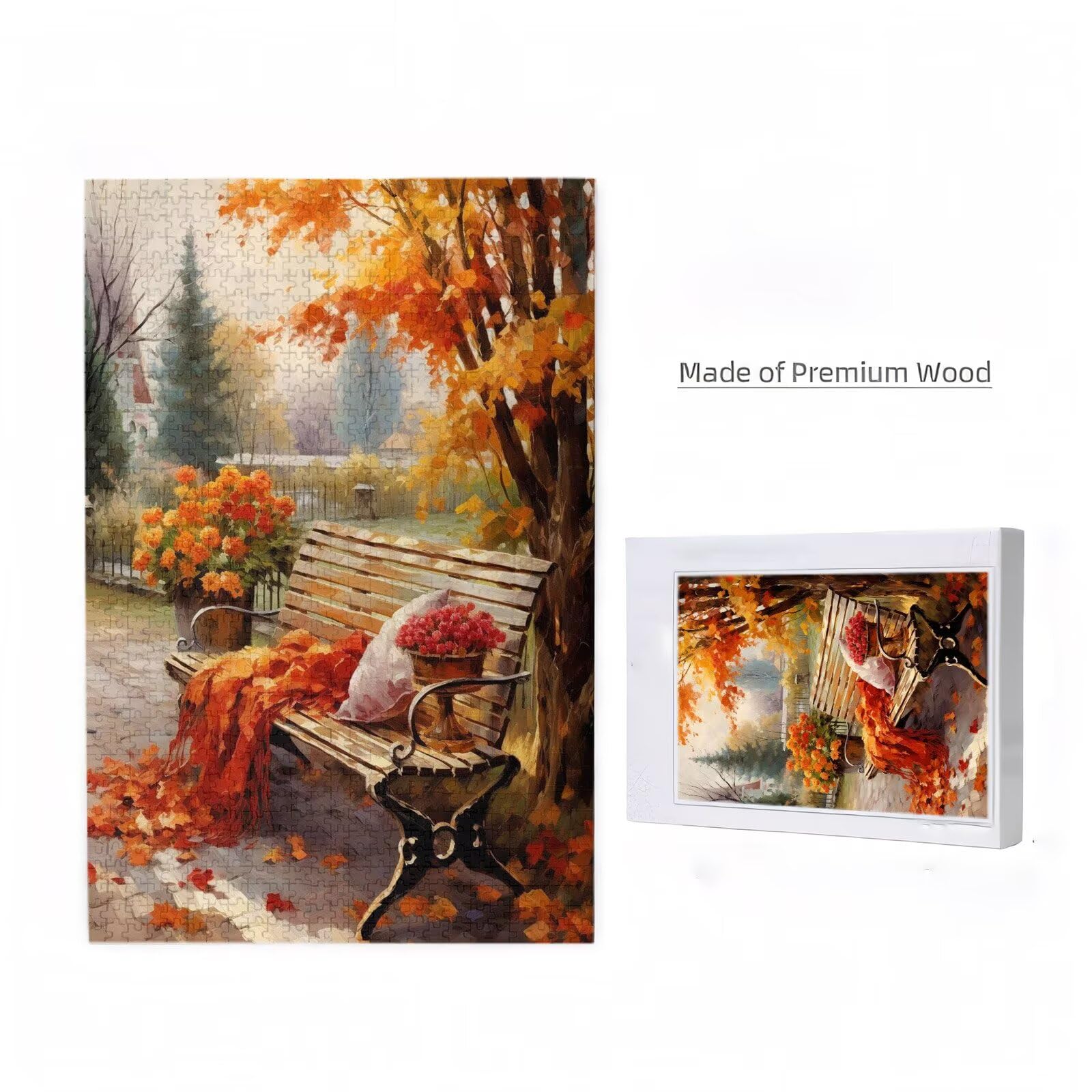 Puzzle dla dorosłych 5000 sztuk jesiennych dużych puzzli kwiatowych, trudne wyzwania rodzinne gry dla całości, dla kobiet, drewniane wyrzynarki z opakowaniem na prezent, prezenty dla kobiet 105 x 156