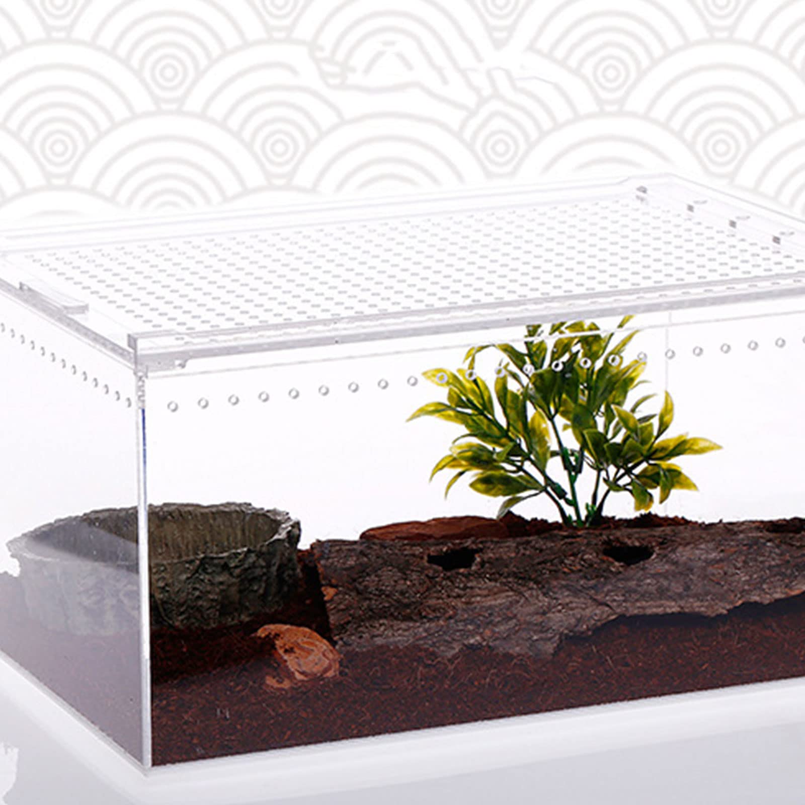 Tank pająki żółwie jaszczurki przezroczyste zaprojektowane pudełko hodowlane pokrywka do wiwarium produkt dla zwierząt terrarium podłoża do dekoracji zbiorników