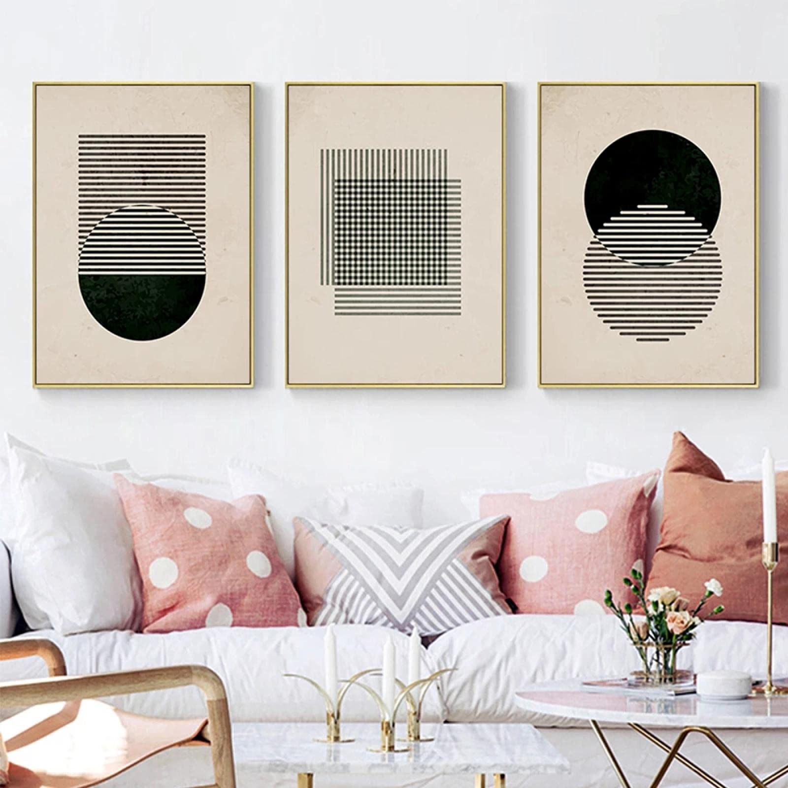 Affiche noire impression toile géométrique moderne pour décoration murale salon scandinave - 8
