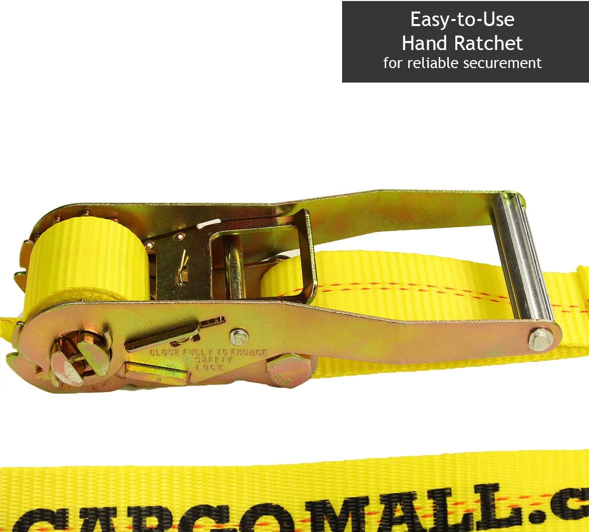 2 Tie-Down Ratchet Straps J-Hooks, 2 Heavy Duty 2" x 27' Tie-Down Ratcheting Cargo Truck Straps Wire Hook Ends, J-Hook Ratchet Strap Tie-Downs : Everything Else