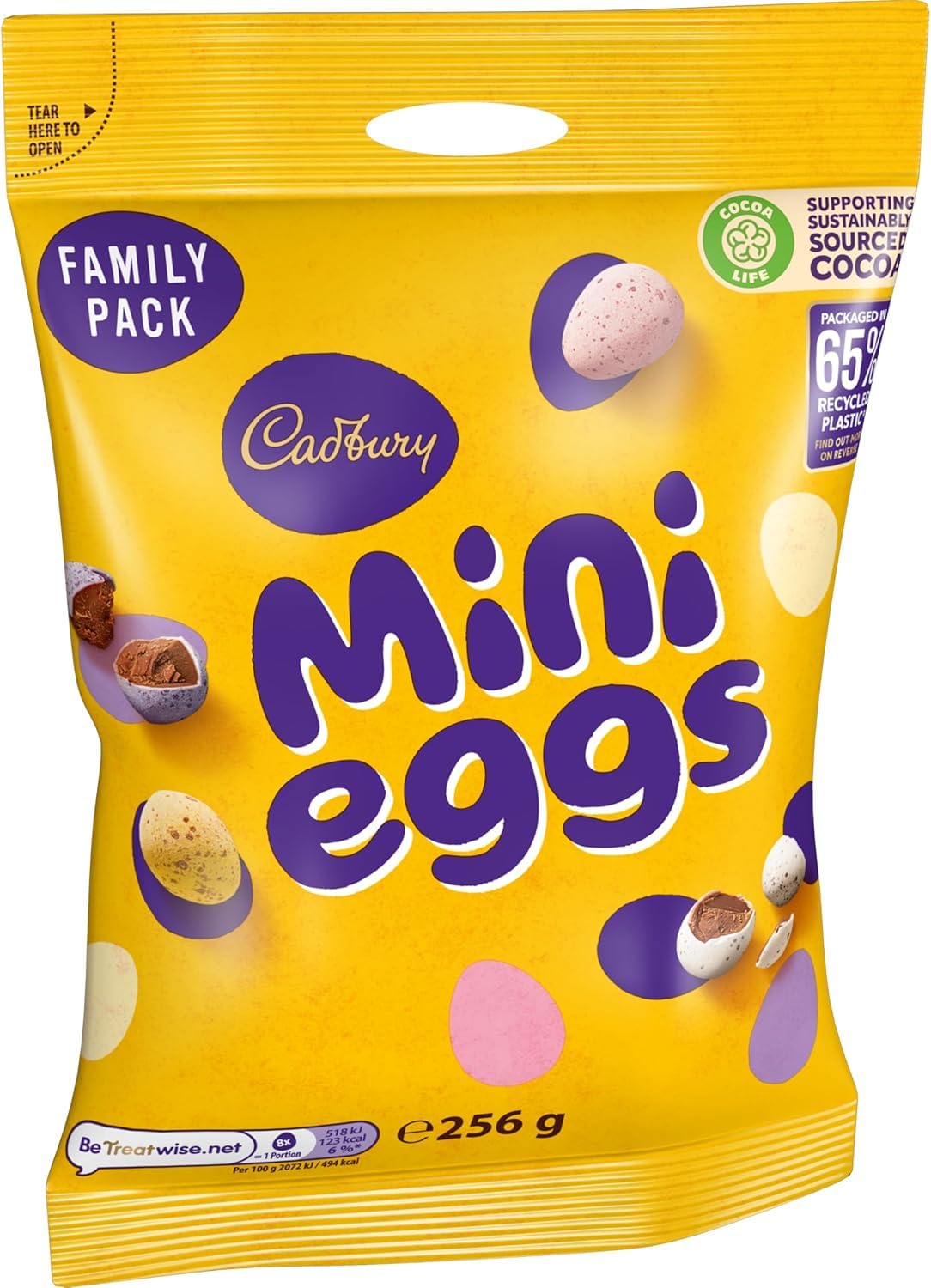 Cadbury Mini Eggs Family Pack Bag, Crunchy Shells with Smooth Milk Chocolate Centres, Gift for Easter & Easter Egg Hunts, 256 g (Pack of 1)