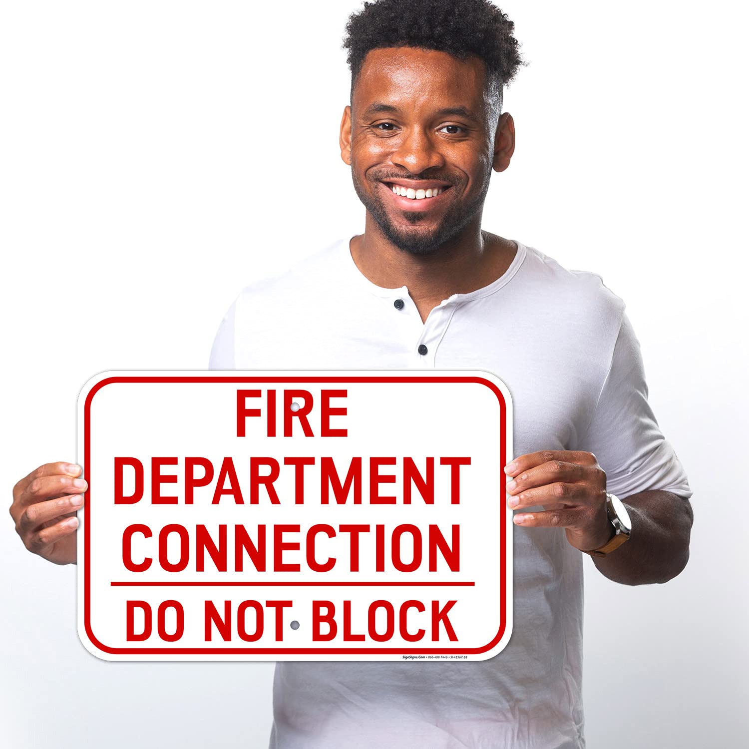 FDC Do Not Block Sign, 12x18 Inches, Rust Free .063 Aluminum, Fade Resistant, Made in USA