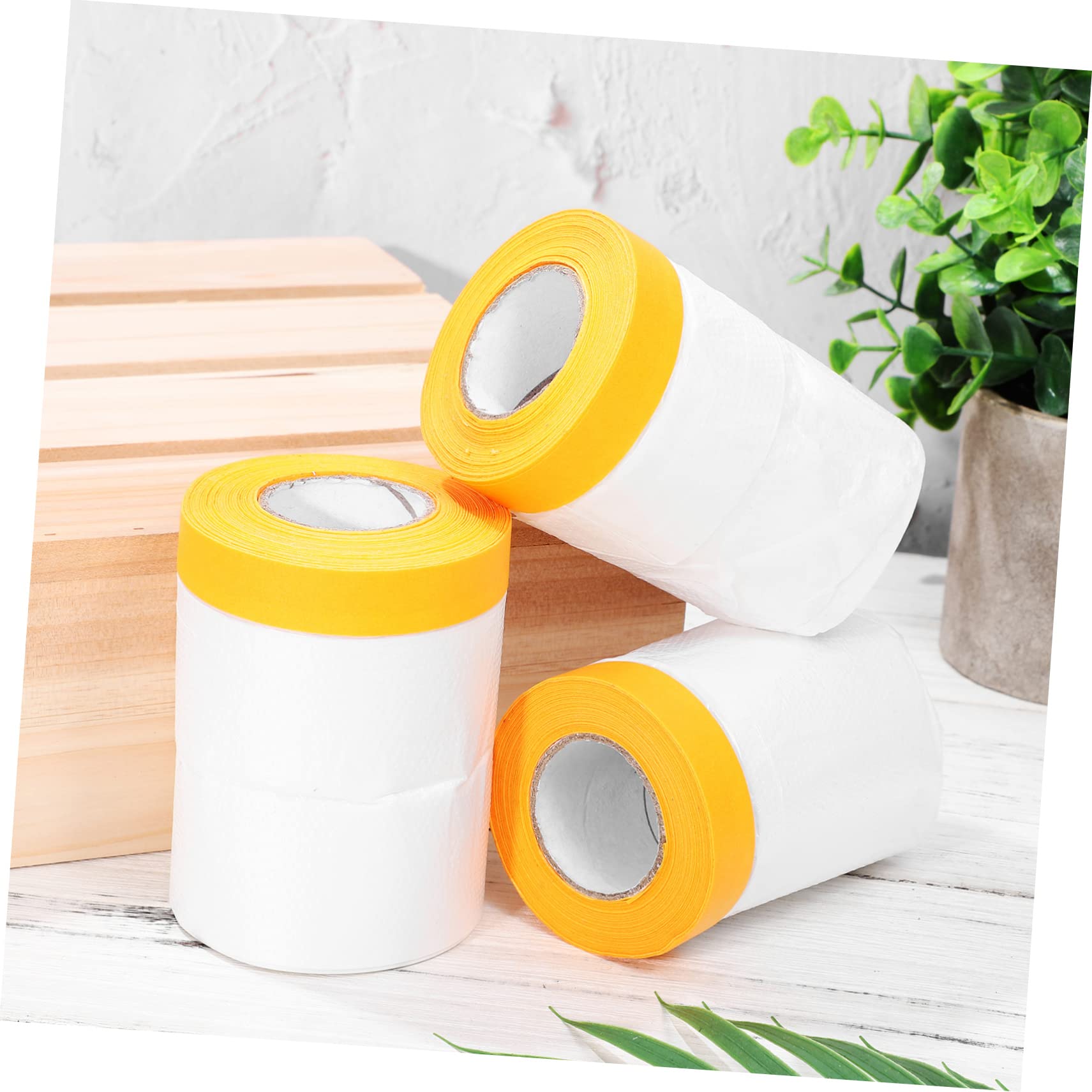 Abdeckfolie Klebeband mit Folie 6 Rollen Selbstklebend für Böden und Möbel