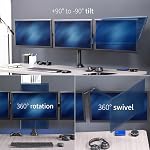 VIVO Triple 23 to 32 inch LED LCD Computer Monitor Desk Mount VESA Stand, Heavy Duty Fully Adjustable Tilt, Swivel, and Rotation, Fits 3 Screens, Black, STAND-V103