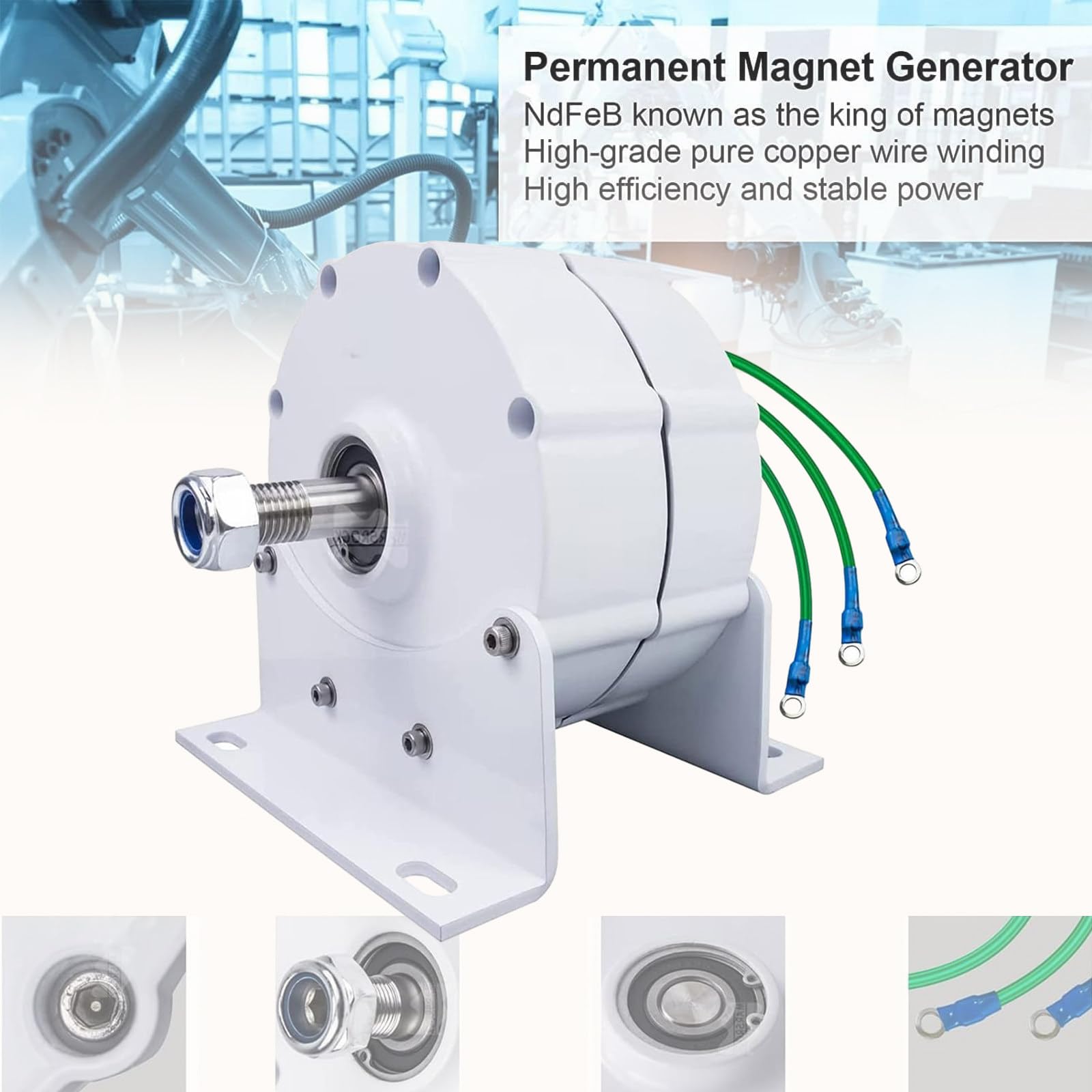 Generatore a magneti permanenti da 12000W, alternatore a magneti permanenti a Basso Numero di Giri 12V 24V 48V 220V con raddrizzatore Generatore trifase per Turbine eoliche,220V