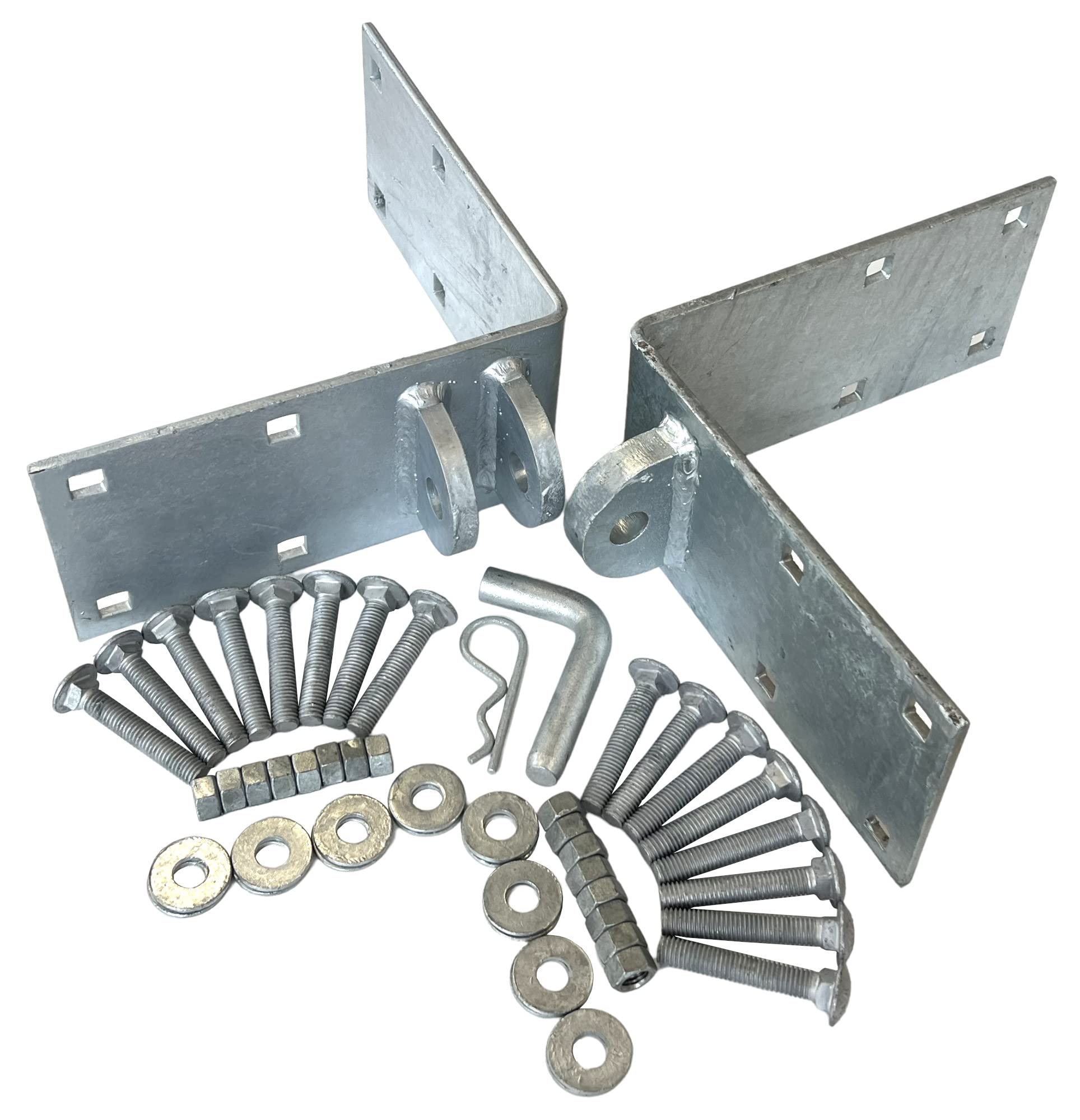 Dock HardwareFloating Dock Corner Link Kit – DH-CLK – USA Made, Hot-Dip Galvanized 1/4″ Steel – Includes Male & Female Corners, Pin, and 16 Bolt Sets