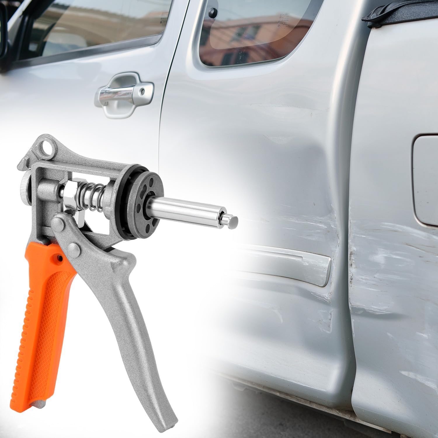 QWORK Car Dent Repair Tool, Sheet Metal Dent Repair, Versatile Steel Pliers, Adjustable Dual Ends Flat Hole Paintless Dent Repair Kit