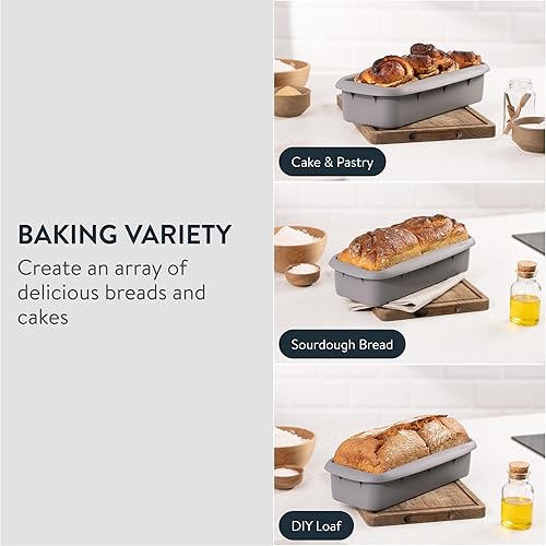 Miniatura 4 de Molde rectangular de silicona para plumcake de 11 34 pulgadas, molde rectangular para horno, tamaño grande con capacidad de masa de harina de 2.2