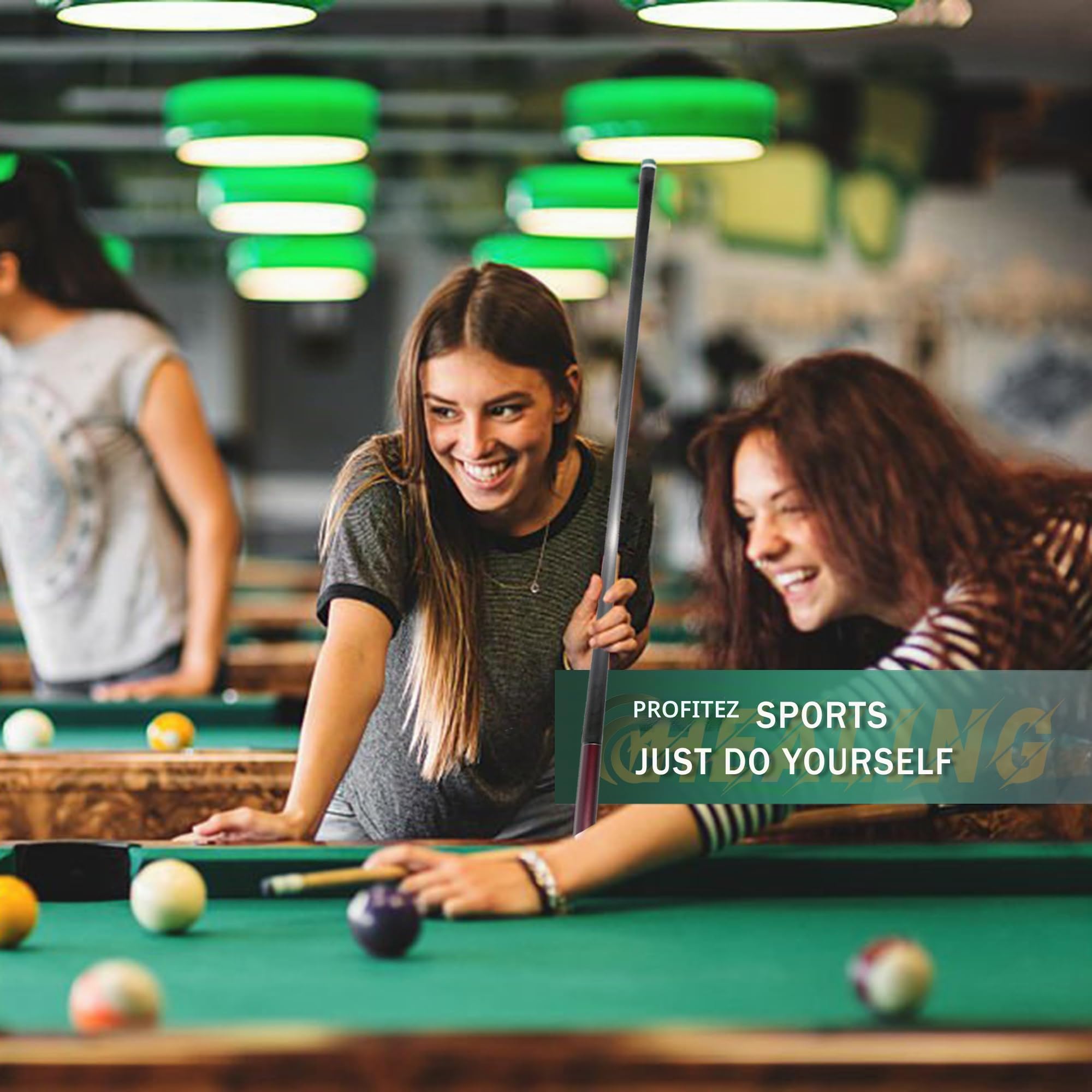 KHEALING Professional Carbon Fiber Pool Cue - 12.5 mm Tip - High Durability - 147 cm Pool Stick - Ideal for Pool Halls & Home Entertainment