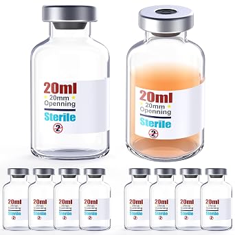 Sterile Empty Vials with Self Healing Injection Port,with Aluminum Cap,Sterile Package ZHANXUBIO 10,20ml
