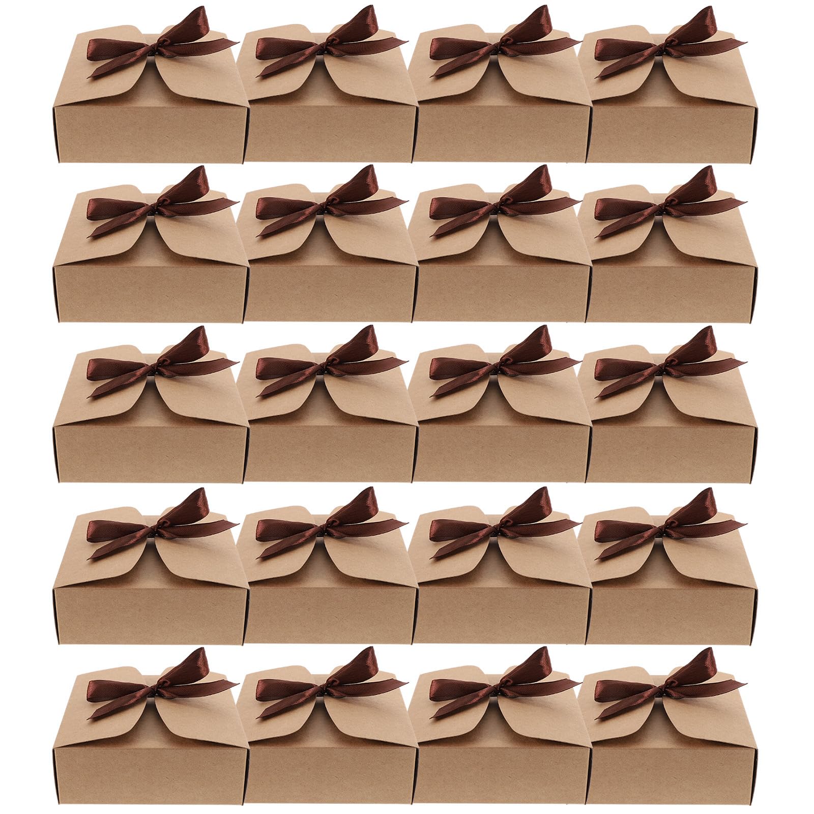 Operitacx Scatole Leggere per Confezioni Kraft Regalo in Pezzi 20 Carta e Quadrate Ecologiche per Matrimoni e Confezionamento Dolci
