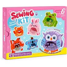 Gipony Sewing Kit for Kids Ages 6-12, Kids Sewing Kit with 6 DIY Forest Animal Craft Kits, Pre-Punched Felt & Instructions, Learn to Sew, Stitch Gifts for Girls, 6 & 7 Year Old Girl Birthday Gift