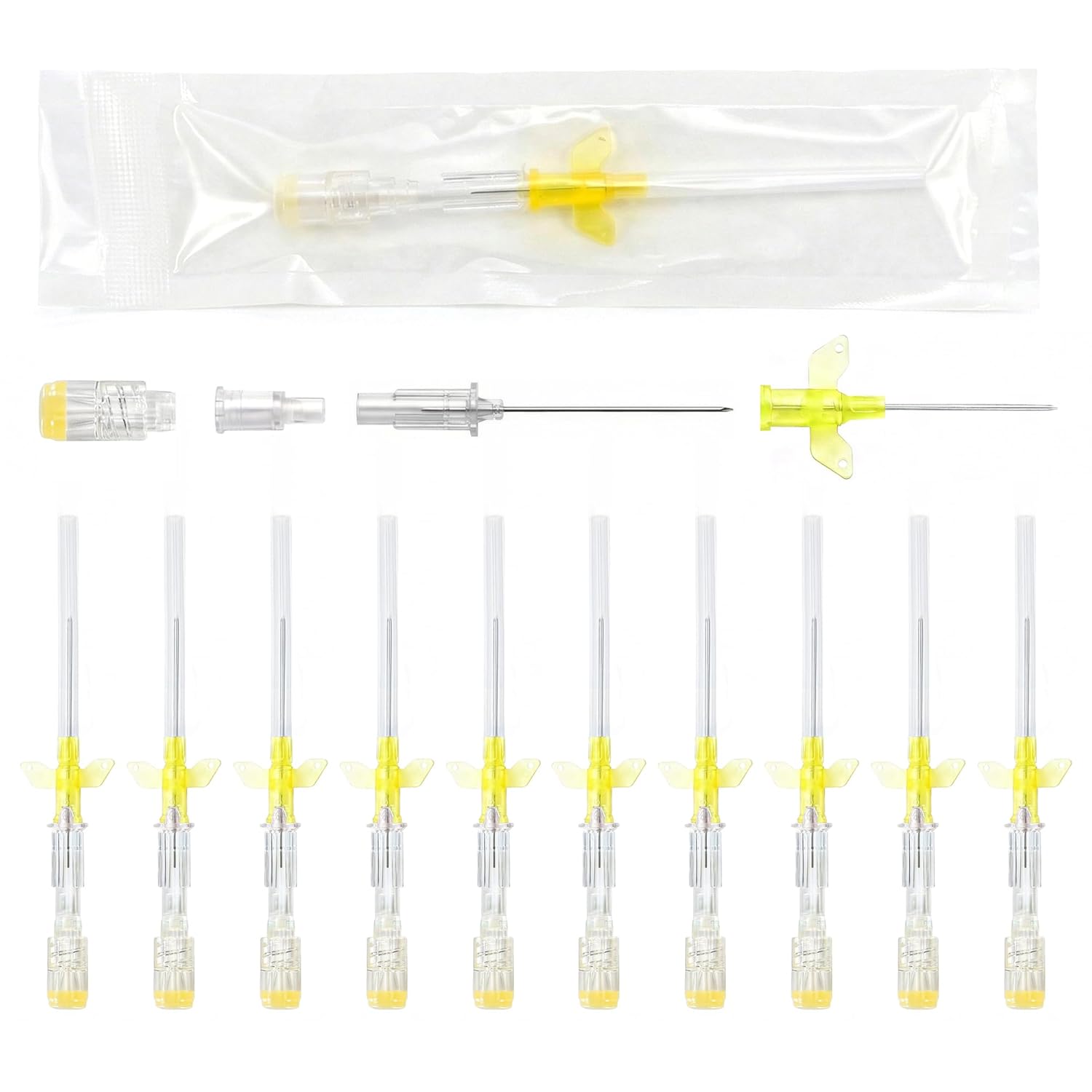 20-Count Heparin-Capped Pet IV Catheters, 18G–26G – Individually Sterile Packaged Catheters for Dogs, Cats & Small Animals (24G)