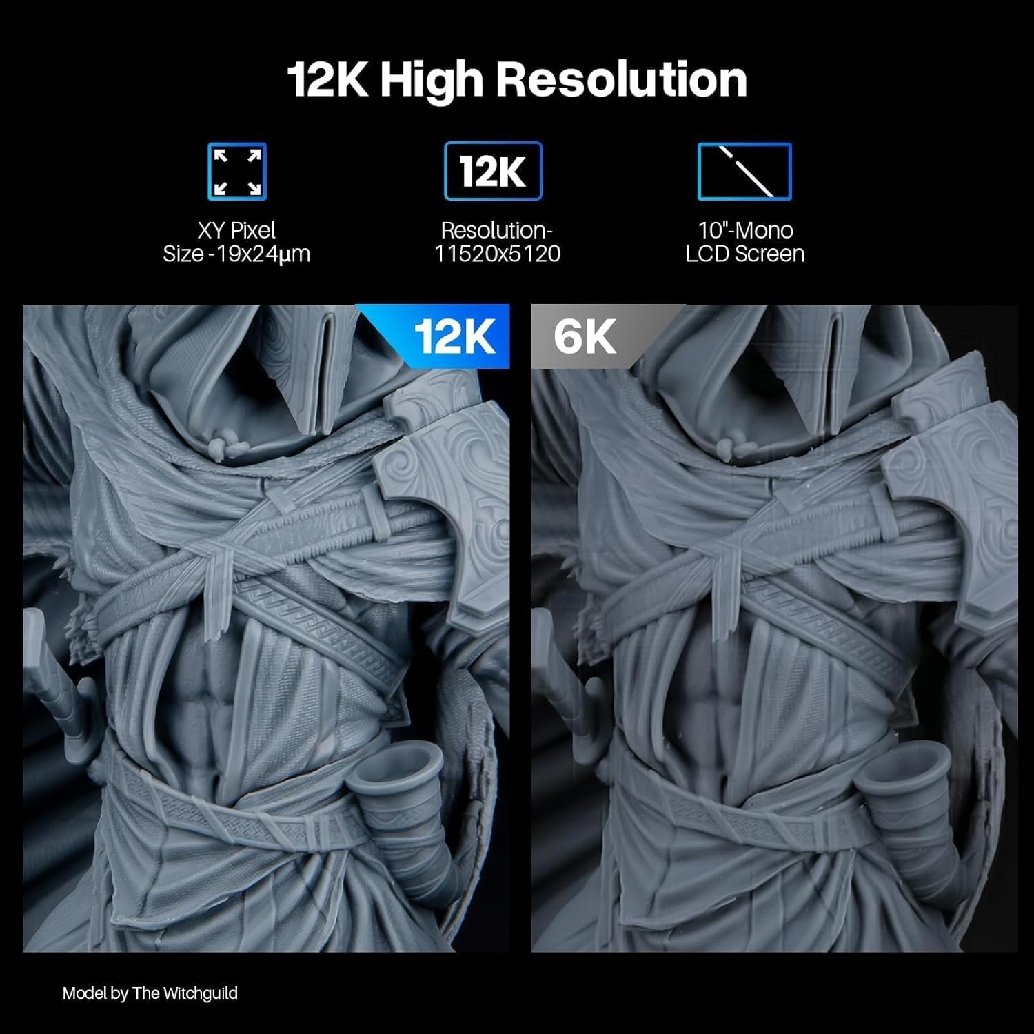 12K high resolution printing capability of ELEGOO Saturn 4
