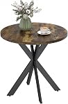HOMCOM 29" Table ronde pour 2-4 personnes, Table de cuisine contemporaine moderne avec pieds en acier, Blanc