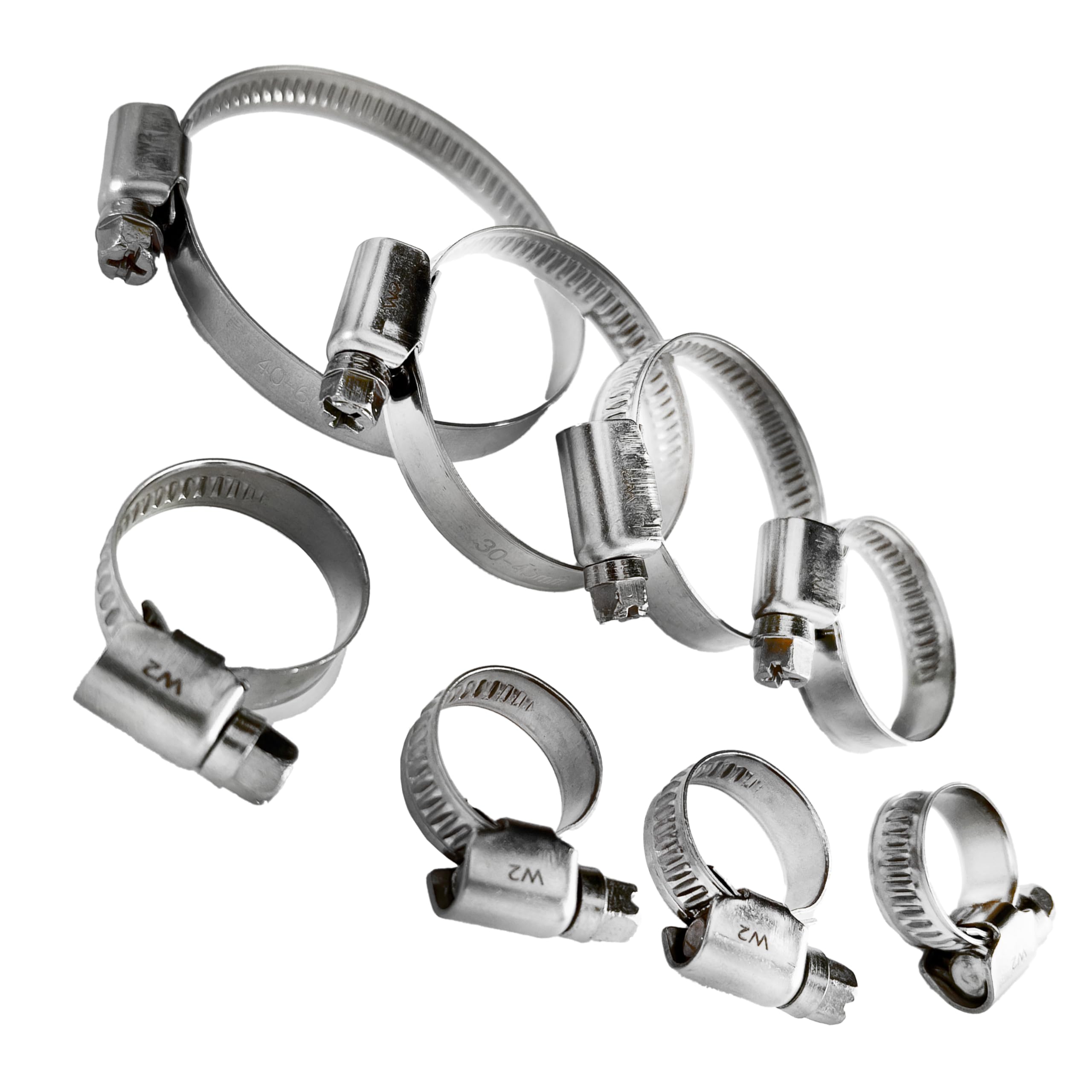 W2 Edelstahl Schlauchklemmen-Set – Rostfrei & Langlebig Für Auto, Garten, Haushalt Und Industrie (5er Set)
