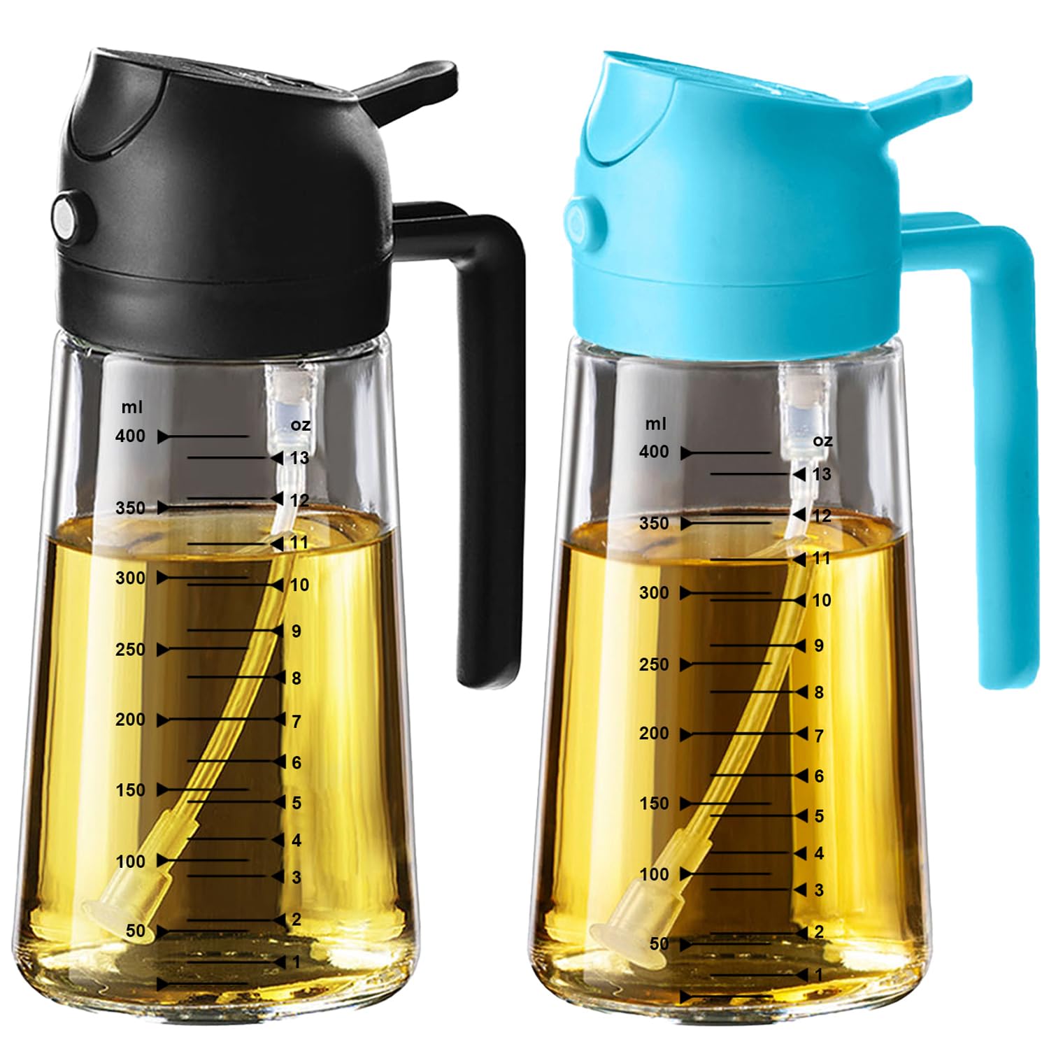 16oz/470ml Olive Oil Sprayer for Cooking - 2 in 1 Olive Oil Dispenser for Kitchen Gadgets, Air Fryer, Salad, and BBQ - Assorted Color