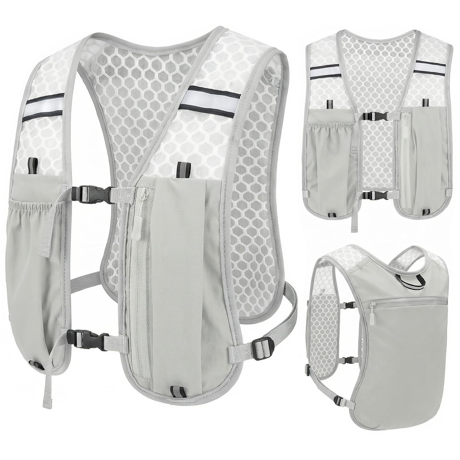 Chaleco de Hidratación para Running Mochila Trail Ultraligera con Bolsillo para Móvil y Correas Reflectantes