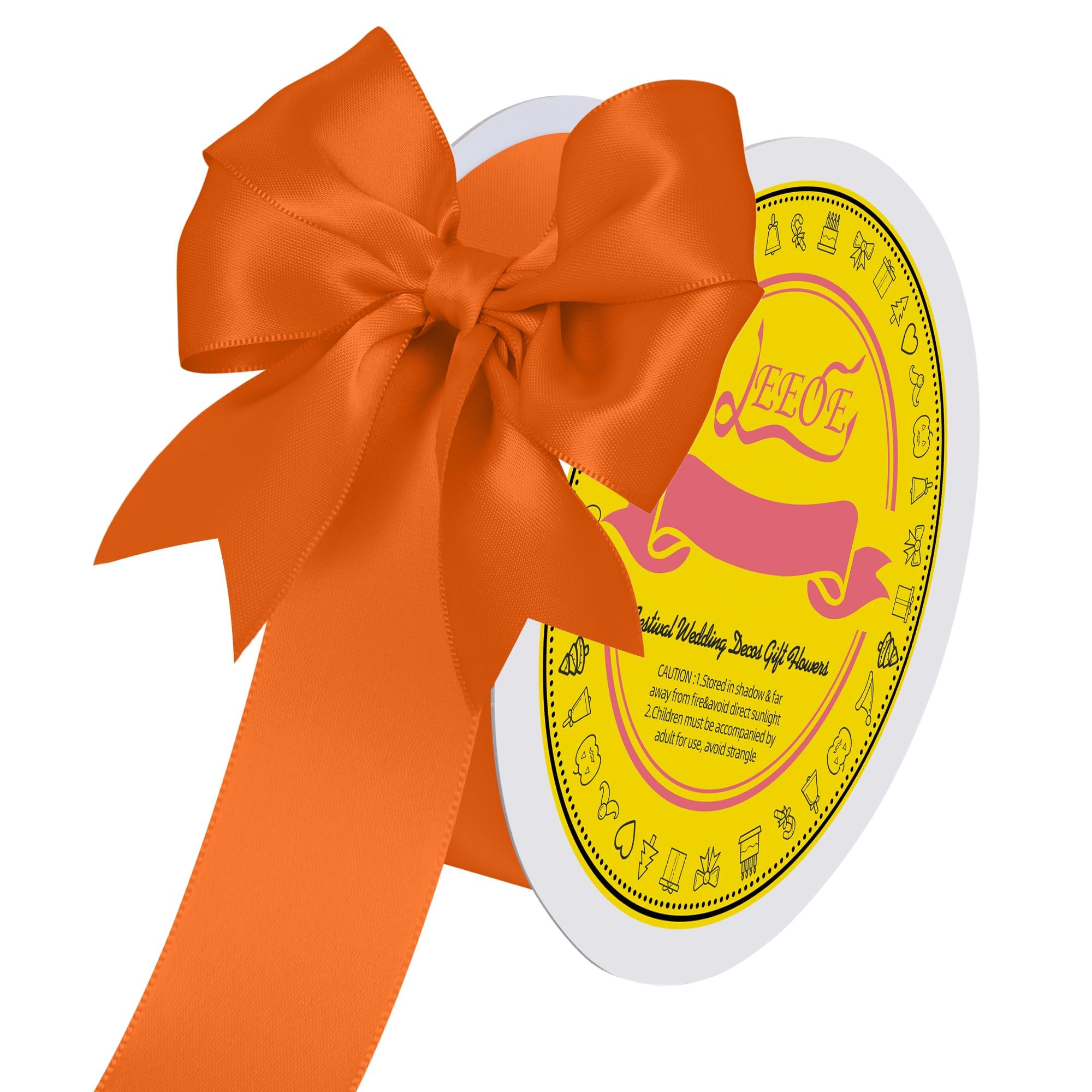 Double Face Orange Satin Ribbon 1-1/2 inch X 50 Yards Polyester Orange Ribbon for Gift Wrapping Very Suitable for Weddings Party Hair Bow Invitation Decorations and More