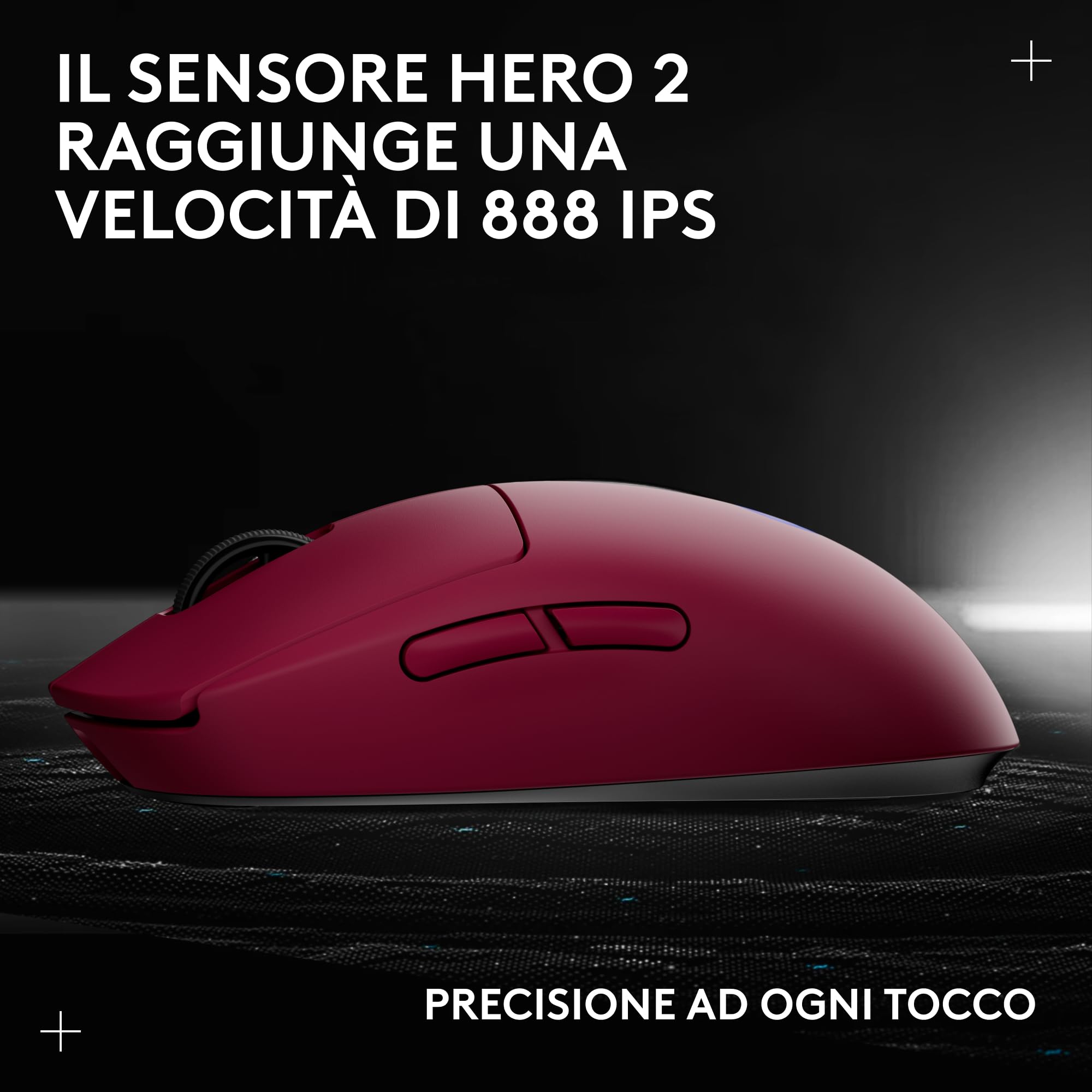 Logitech G PRO 2 LIGHTSPEED mouse da gaming wireless per destrimani o mancini, fino a 4 pulsanti laterali magnetici personalizzabili e commutabili, sensore da 44.000 DPI, ricarica USB-C, PC/Mac - Rosa
