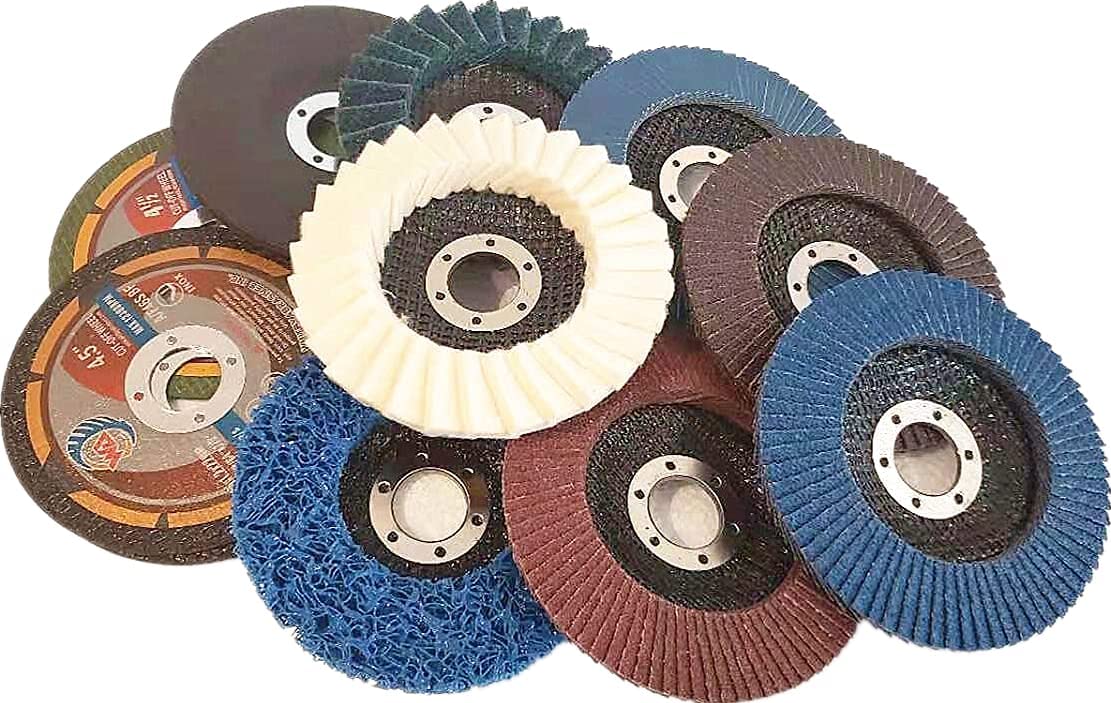 12PACK - 4 1/2" Metal Mirror Finishing Kit [Cut-Off Wheels(x4)+Depressed Center Grinding Wheel(x1)+Strip Disc(x1)+Assorted Grit Flap Discs(x4)+Surface Cond Disc(x1)+Real Wool Flap Disc(x1)]