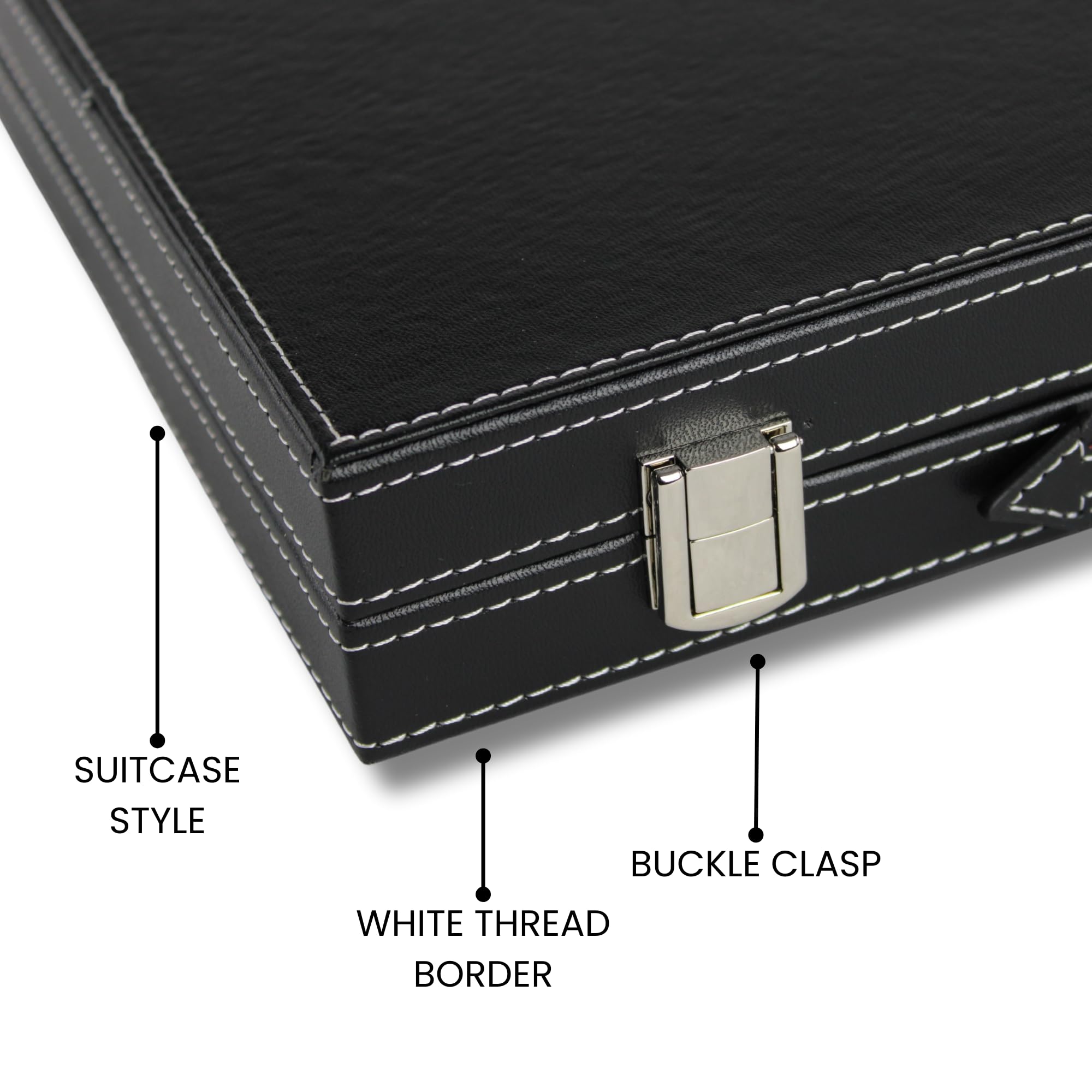 Set Backgammon in Pelle Grafene Grigio 45,7 cm