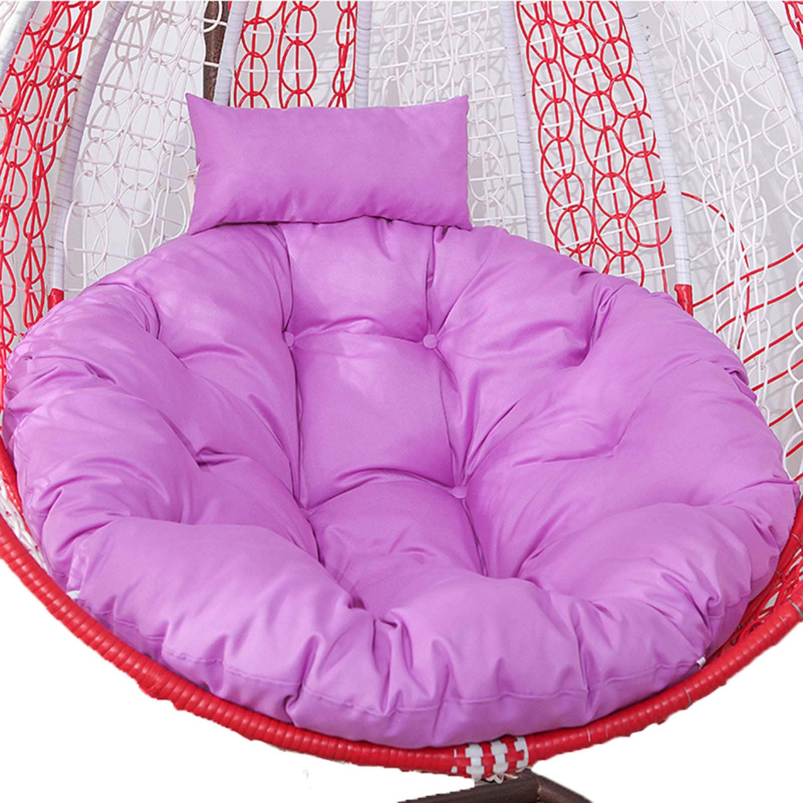 ERTsrhFD Hanging Swing Chair Outdoor Thicken Hammock Cushions With Pillow, Washable Cover Pads for Garden(Purple)