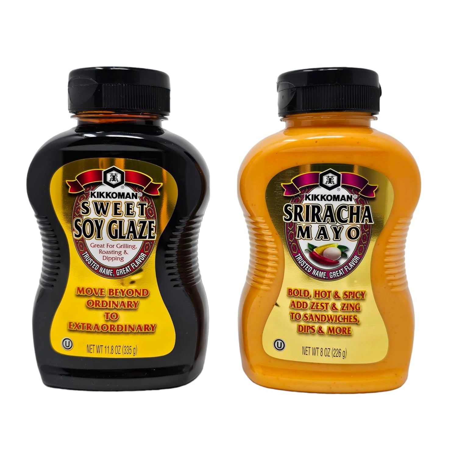Japanese Sweet Soy Glaze Sauce & Spicy Sriracha Mayo Sauce (Variety 2 packs: 11.8oz, 8oz)
