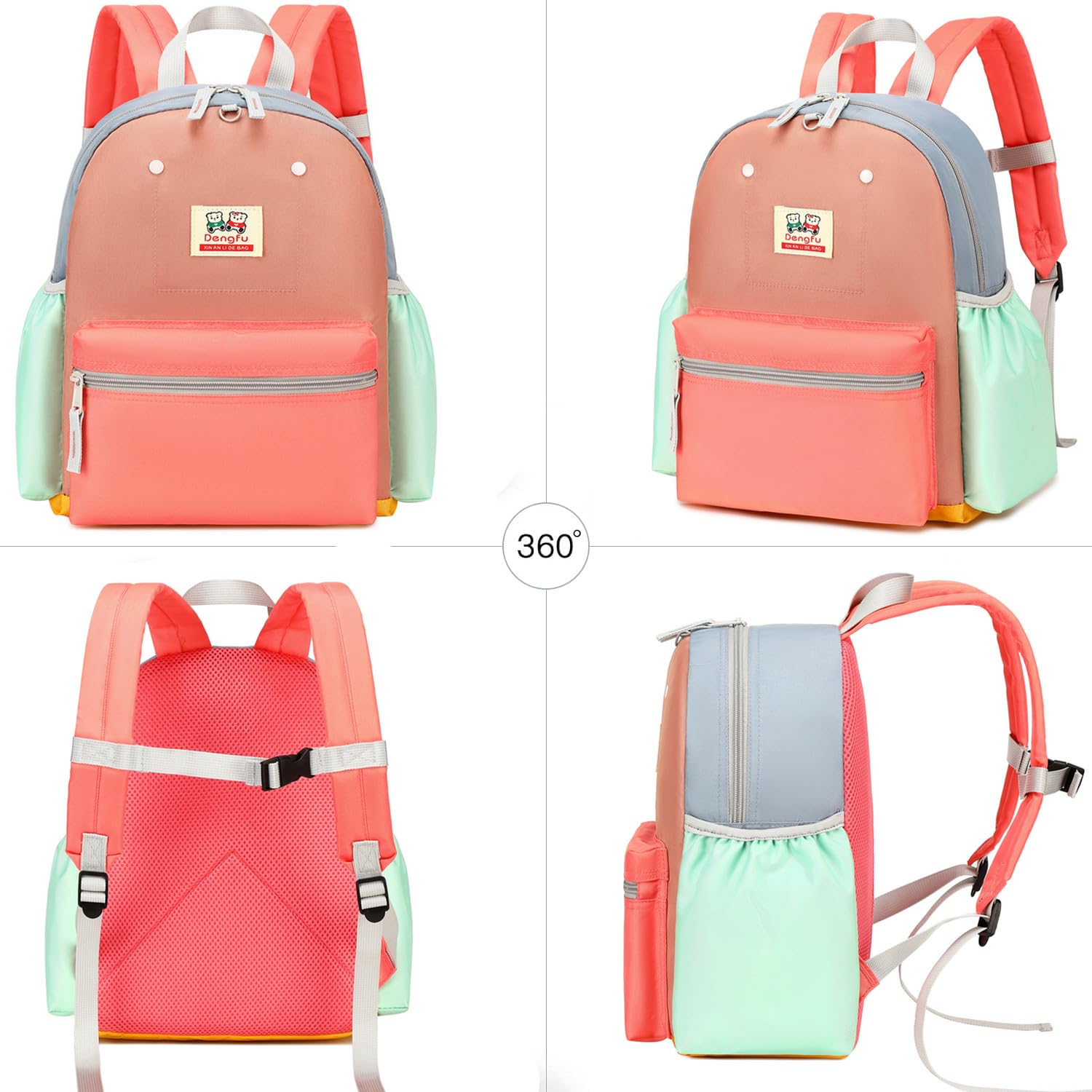 Yvechus Kids Backpack for Boys Girls, School Backpack for Kindergarten Elementary, Travel Camping Backpack for Little Kids (Pink-M, Medium)