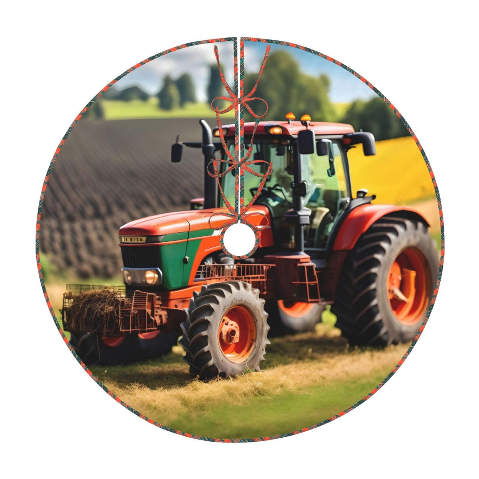 Jupe de sapin de Noël tracteur agricole cadeau idéal pour décor rustique