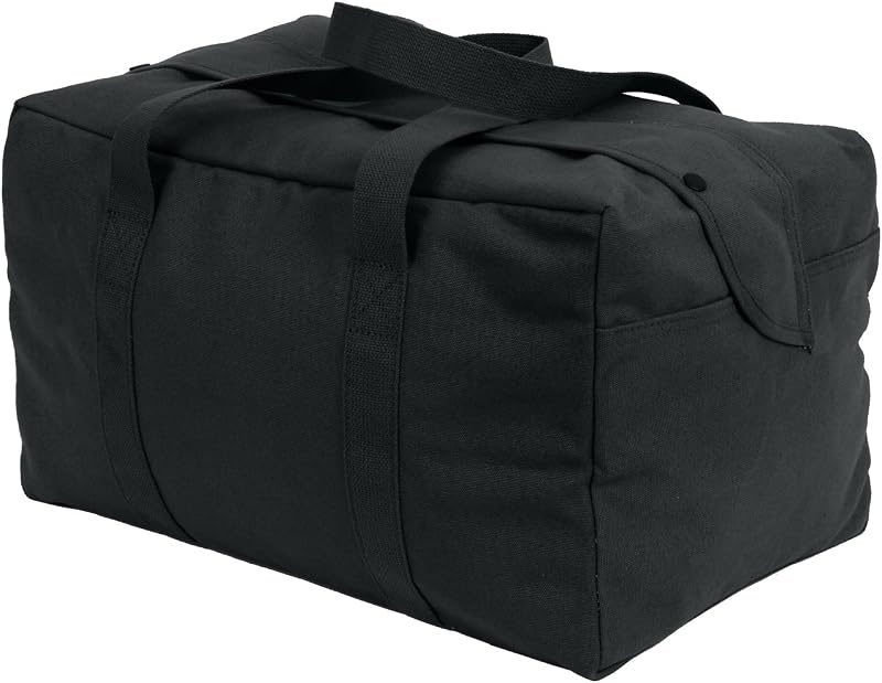 Bolsa de carga de paracaídas pequeña de lona, ​​color negro