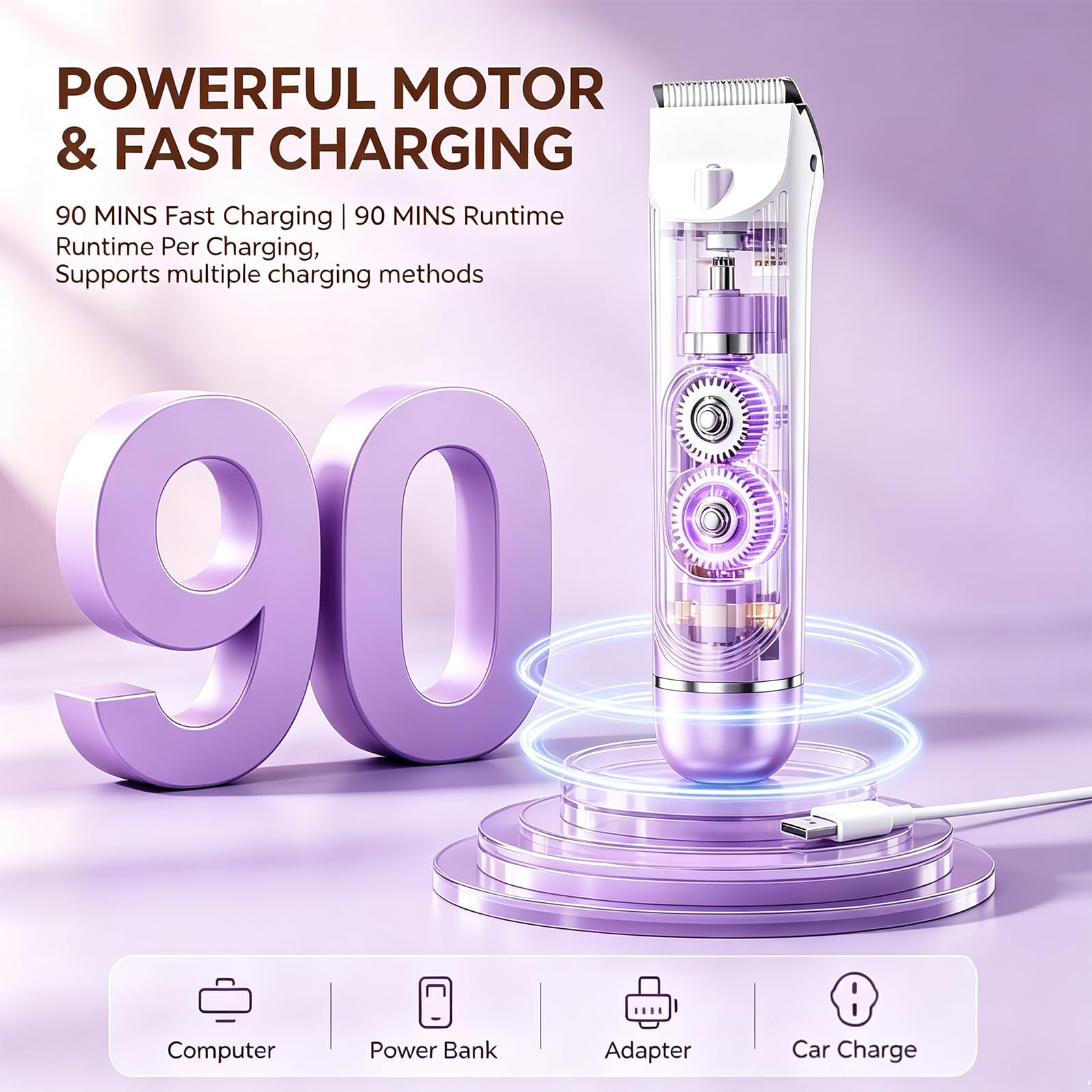 Maquinilla de afeitar eléctrica para mujer, removedor de vello corporal 4