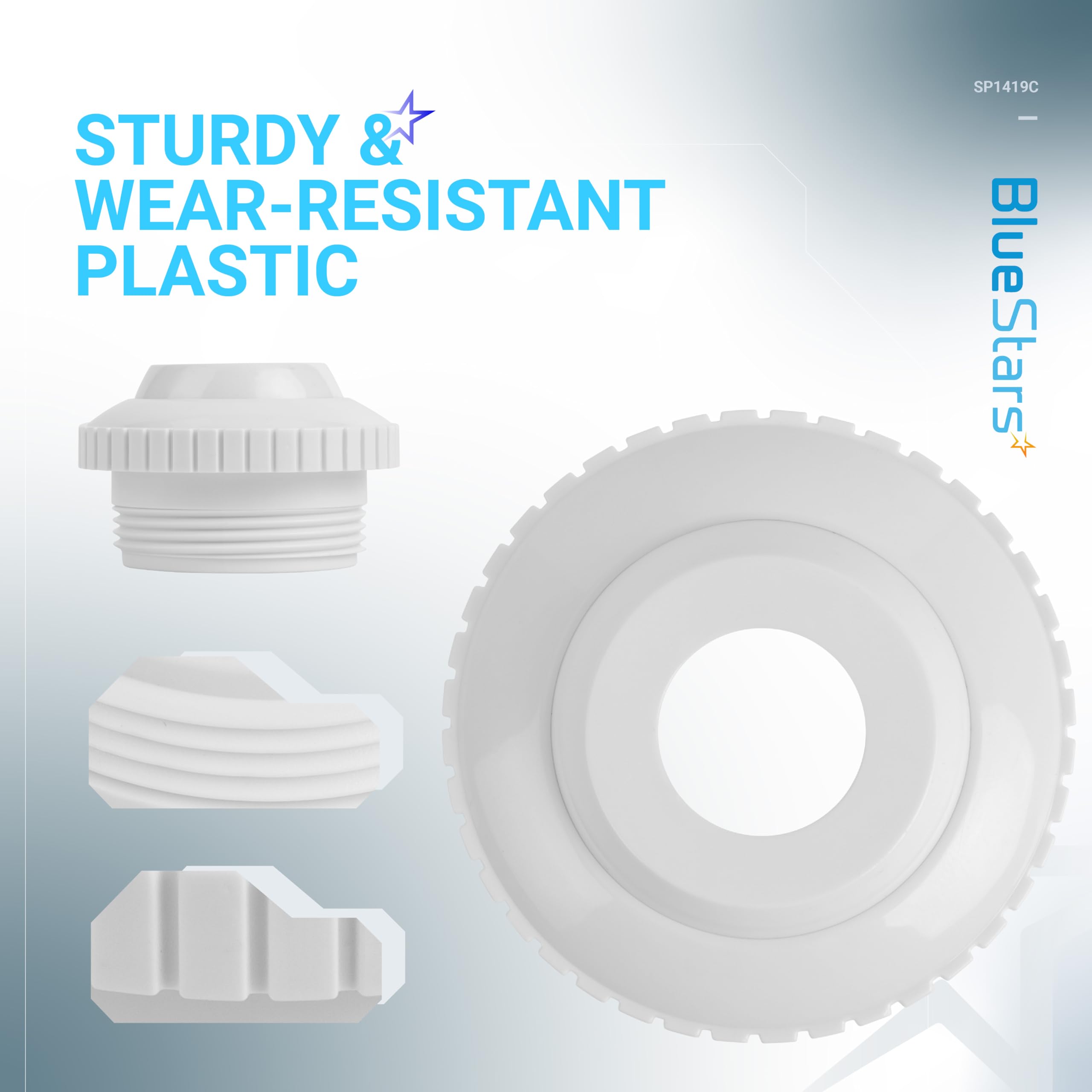 BlueStars SP1419C - Accesorio de chorro de retorno de flujo direccional para piscina y spa irrompible con rosca MIP de 1-1/2 pulgadas por BlueStars - Sustituye a Hayward SP1419C - Paquete de 6