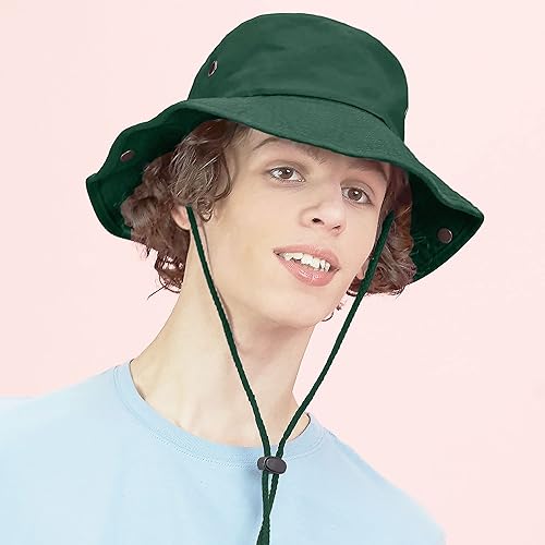 Miniatura 2 de The Hat Depot - Sombrero de safari, de algodón lavado a la piedra, de ala ancha, plegable, doble cara y sombrero de pesca