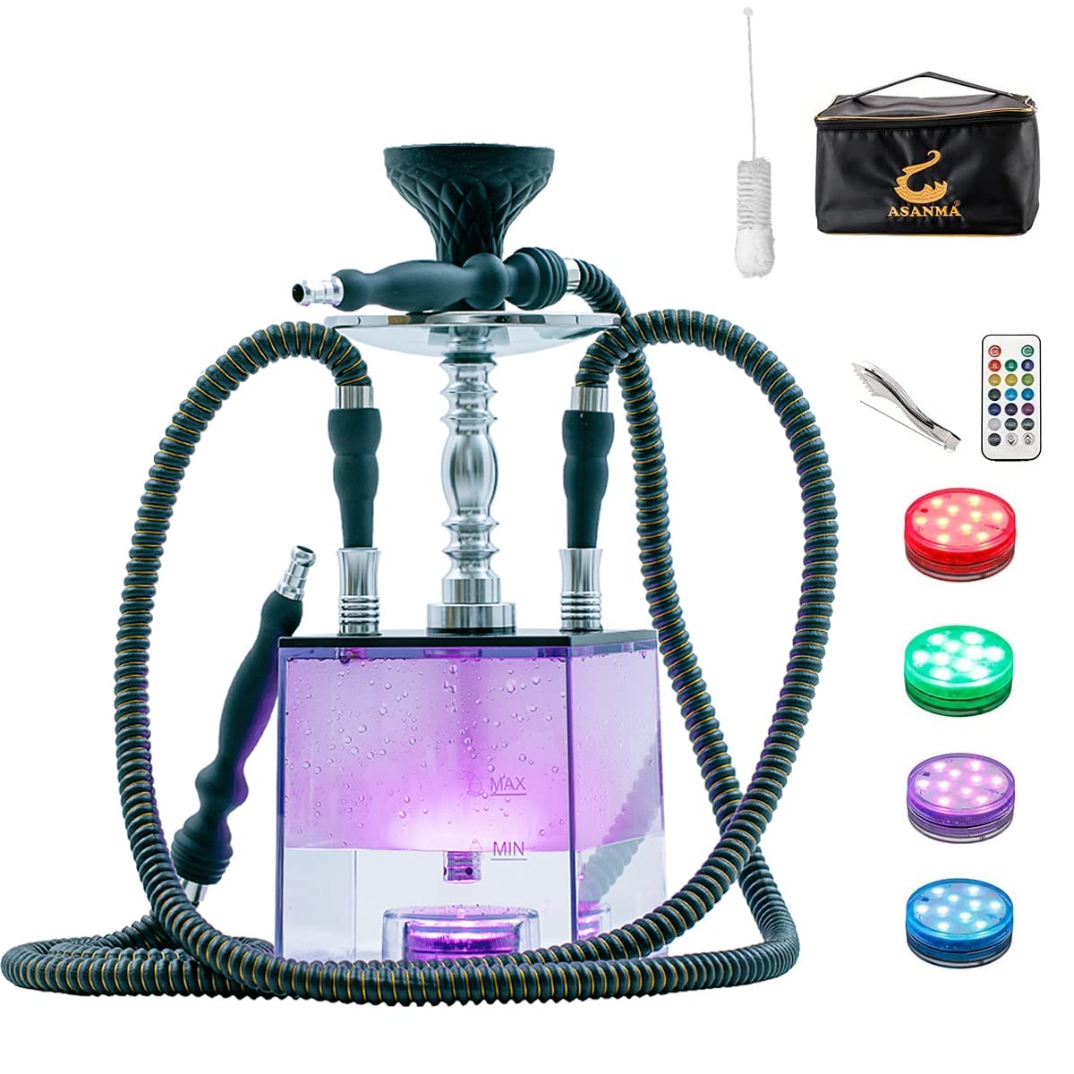 Buy Set 2 Hose with Case Clean Brush,ASANMA Cube Acrylic 2 Hose with