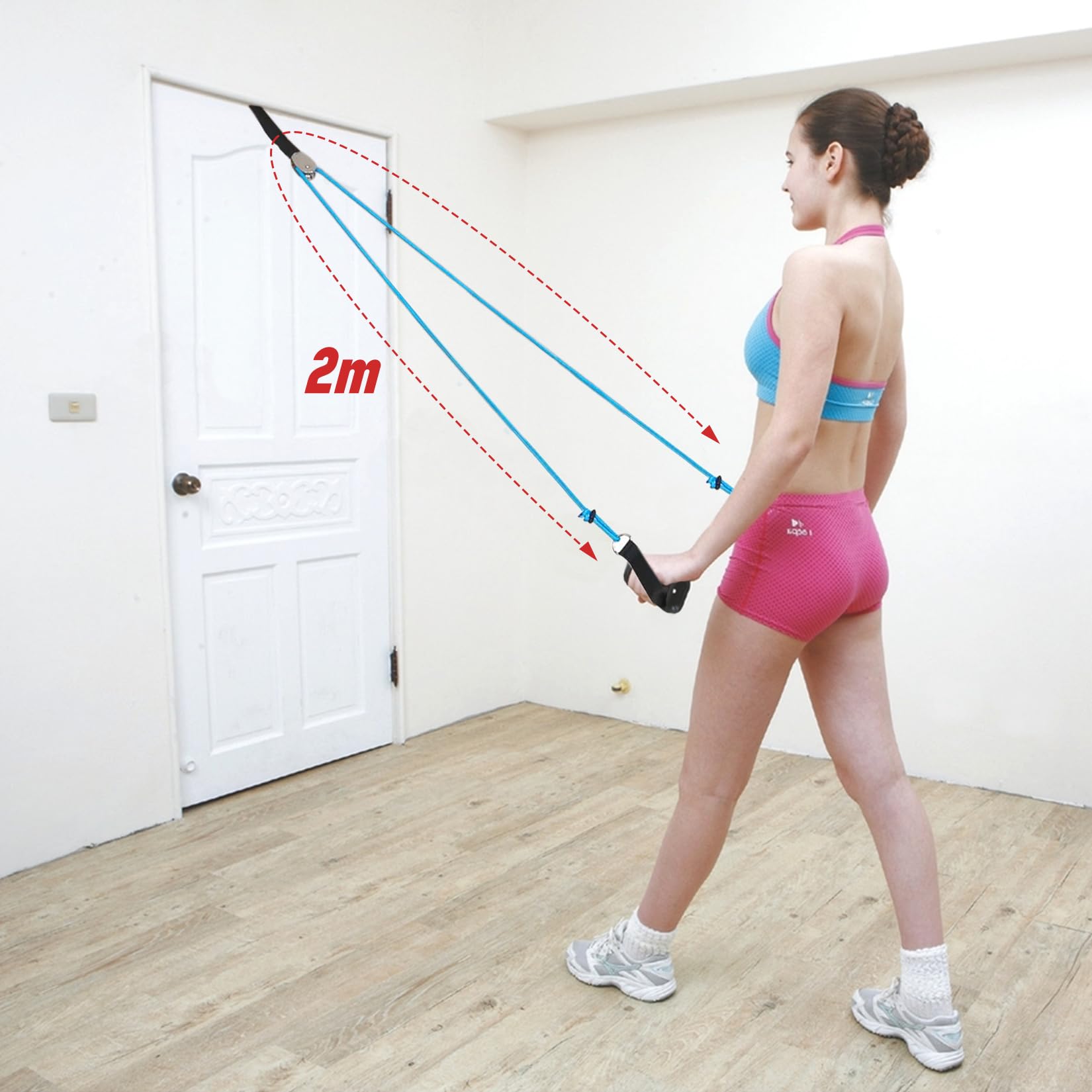 GothicBride Schultertrainer Seilzug Tür, Schultertrainer Pulley, Fitness Gymnastik Seil mit Handgriffe