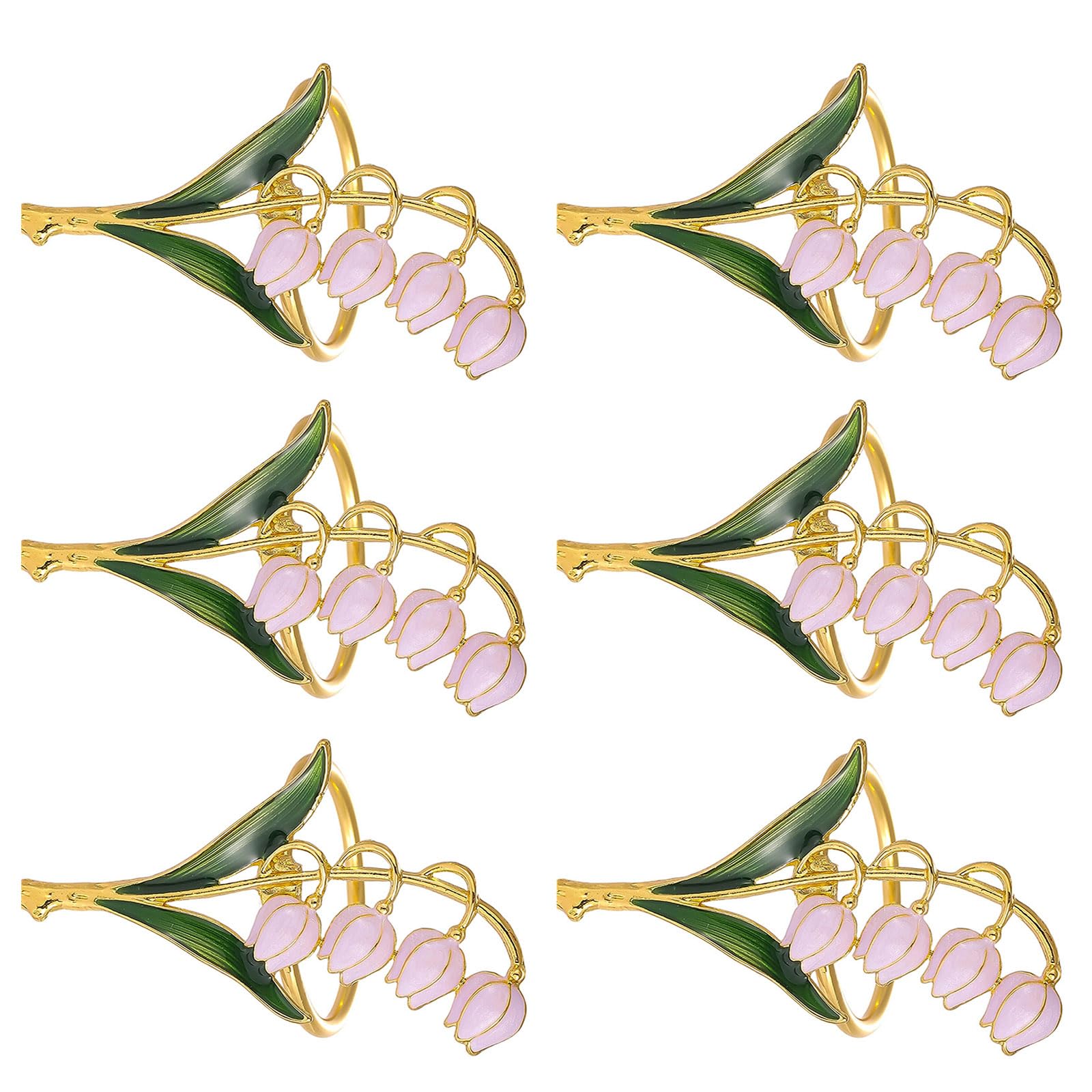 TQUXNGA 6PCS Napkin Rings for Table Setting Alloy Delicate Serviette Buckles Suitable for Restaurants and Event Elegant Tableware Accessories
