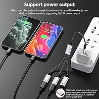 Vista 6 de MOGOOD Divisor USB C, cable Y USB C de 3 puertos, 1 macho a 3 hembras, paso de carga PD de 60 W y transferencia de datos, para Steam Deck, iPad Pro