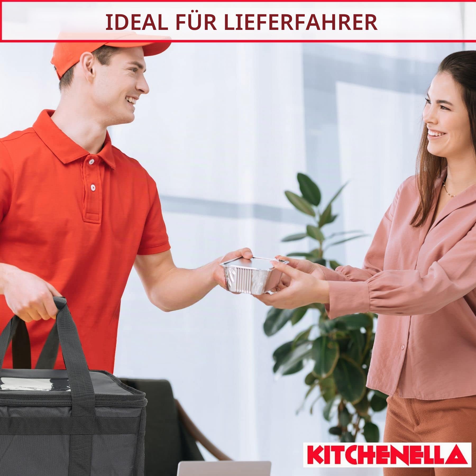Kühltasche für heiße Lebensmittel, 40 Liter, 38 x 38 x 32 cm, Kühltasche für Picknicks am Strand, ideal für Pizza-Lieferfahrer, isoliert, hält Mahlzeiten warm oder kalt, zum Mitnehmen, Fast Food