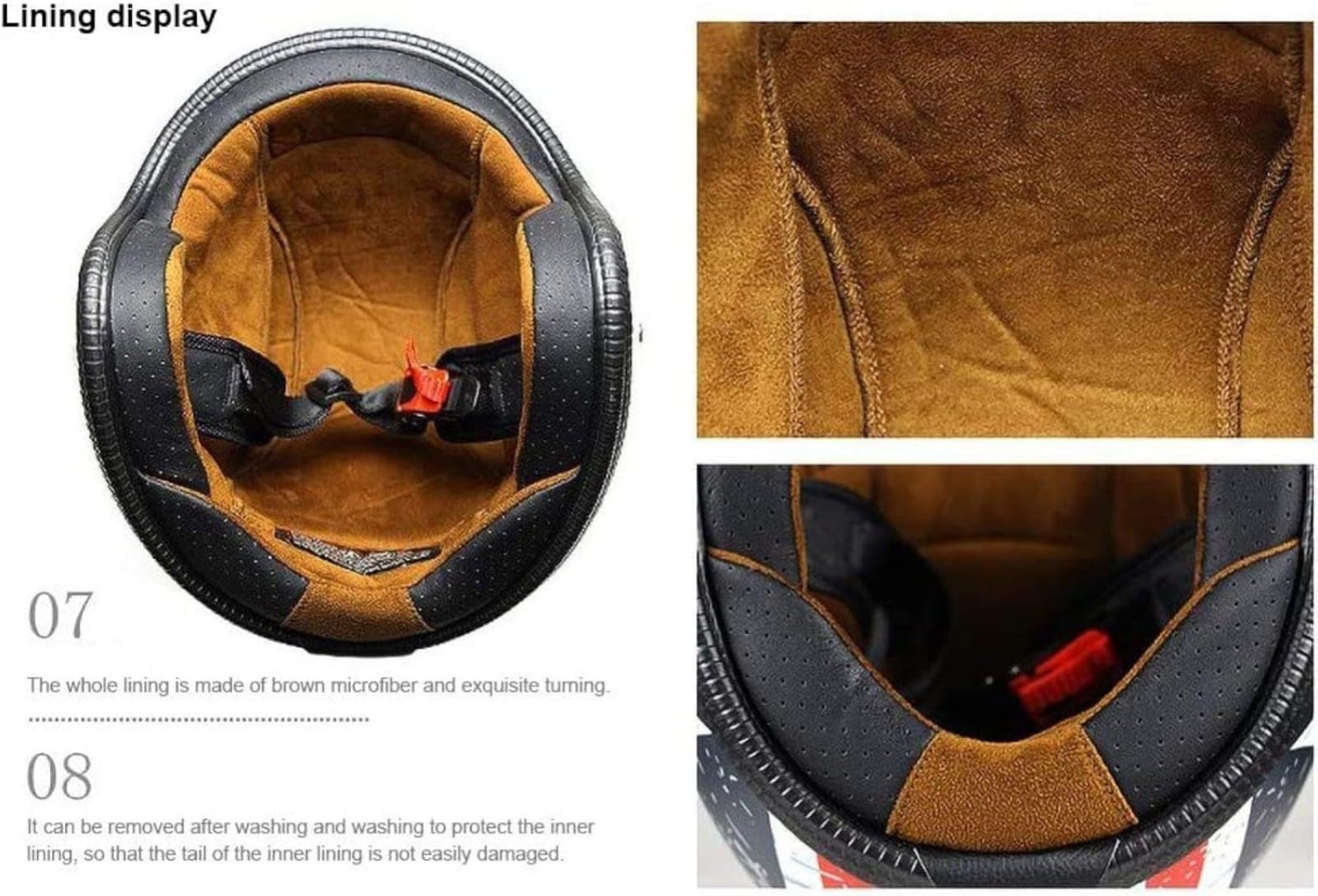Motorrad-Halbhelm Jethelm – ECE & DOT Zertifiziert, Größe M (57-58 Cm), Mit Abnehmbarem Innenfutter