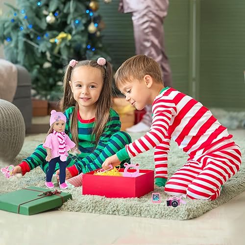 Miniatura 7 de Ropa y accesorios para muñecas americanas de 18 pulgadas, incluye kit de maquillaje de simulación, regalo para niñas (muñeco no incluido)