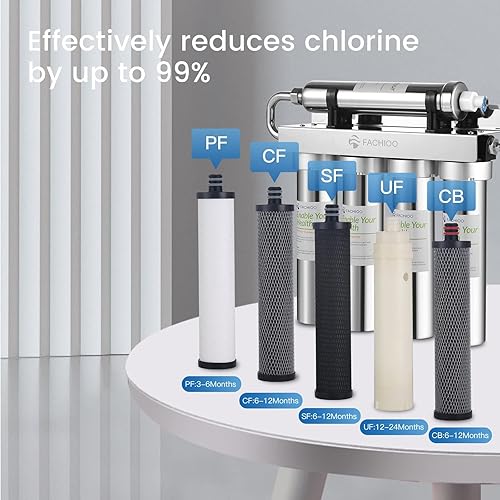 Miniatura 4 de SF - Filtro de repuesto para sistema de filtración de agua debajo del fregadero, resina suavizante y cartucho de algodón PP, reduce la incrustación,
