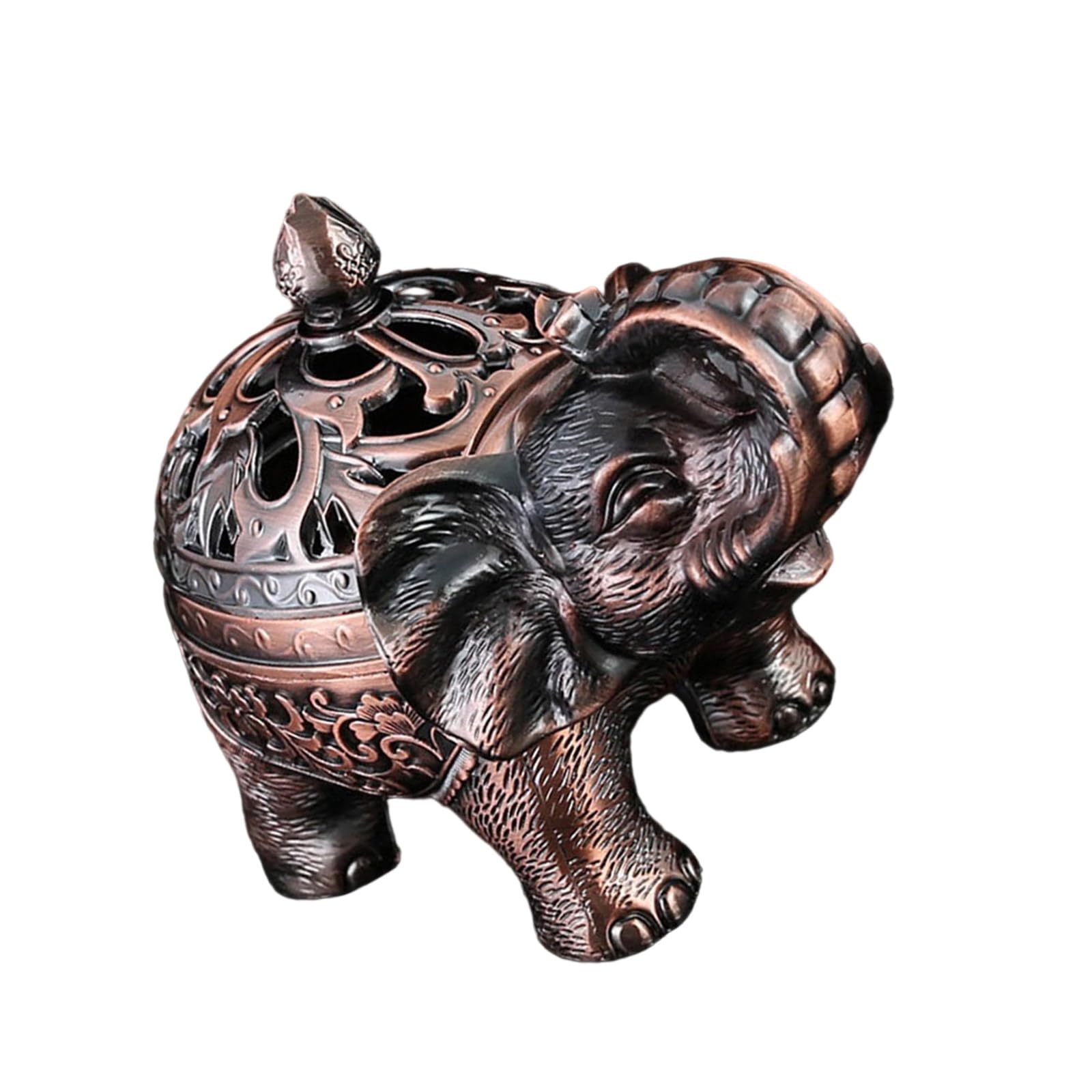 Kalttoy Red Ancient Zincs Alloy Elephant Sculptureincenses Burners Multifunctional Ashes Tray For Home Decoration And Gifting Elephant Incenses Burners Ashes Tray