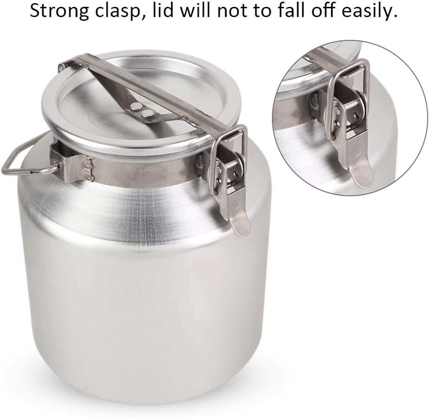5L Milk Cans Aluminum Alloy Transportable Milk Fermentation Barrel Bucket Tank Can with Handle Silicone Barrels for Milk and Wine Liquid Storage