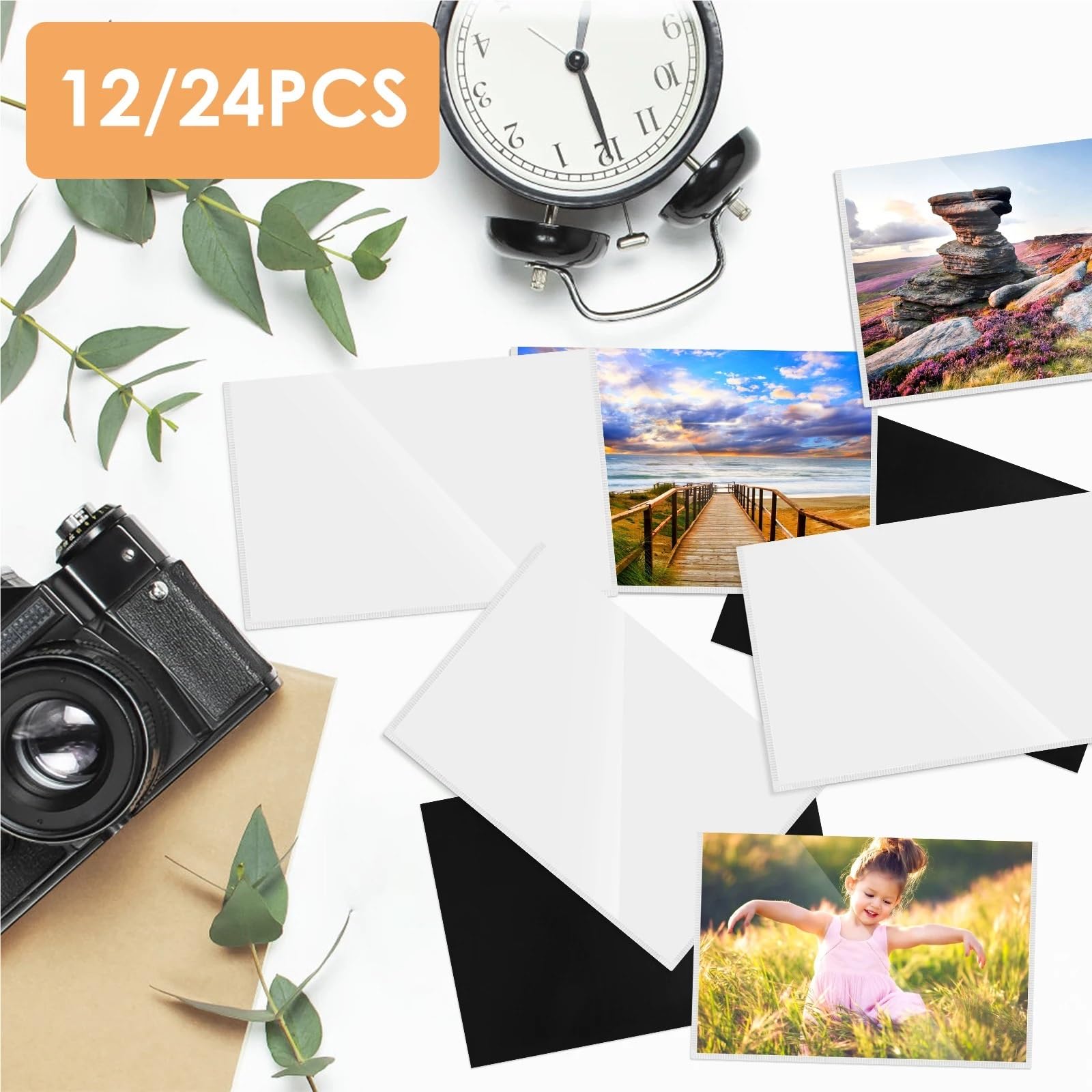 magnetyczne ramki na zdjęcia, Ramki na zdjęcia do lodówki pcv z obramowaniem 4x6 cali białe 12-24 szt(24pcs)
