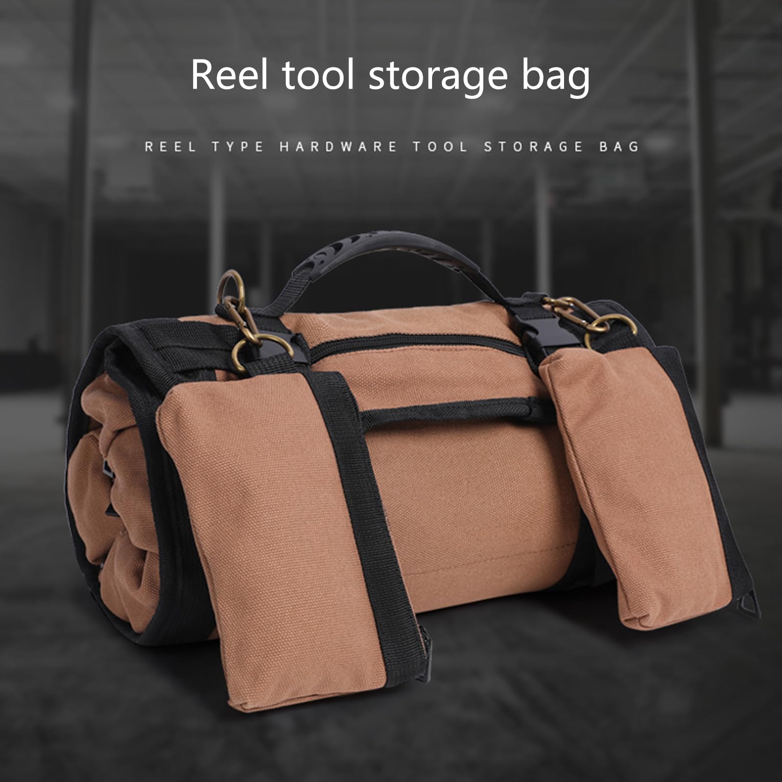 Bolsa de herramientas de lona multiusos con múltiples bolsillos para un almacenamiento eficiente, fácil acceso