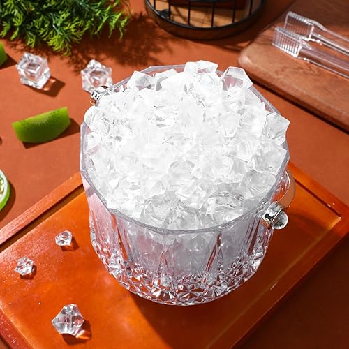 Miniatura 9 de Cabilock Cubo de hielo con asa y clip, cubo de hielo portátil de cristal de plástico para fiestas, cócteles, bares, hogar, bar de vinos, accesorios