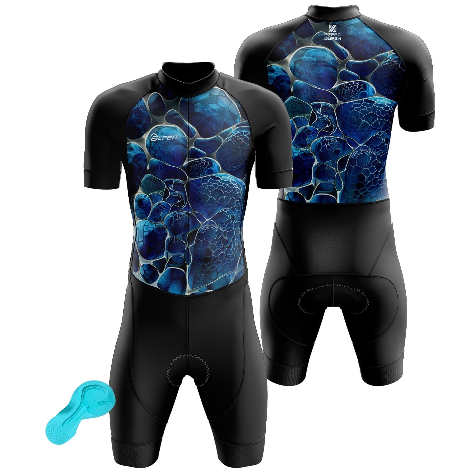 FFFF & OLFEH Conjuntos de Camisetas de Ciclismo for Hombres, Cycling Skinsuit Triatlón for Hombres, Pro Manga Corta Traje de Ciclismo, Racing Tri Suit de Bicicletas, MTB Mono