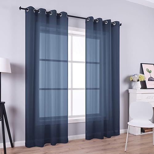 Miniatura 2 de KOUFALL Cortinas transparentes con ojales