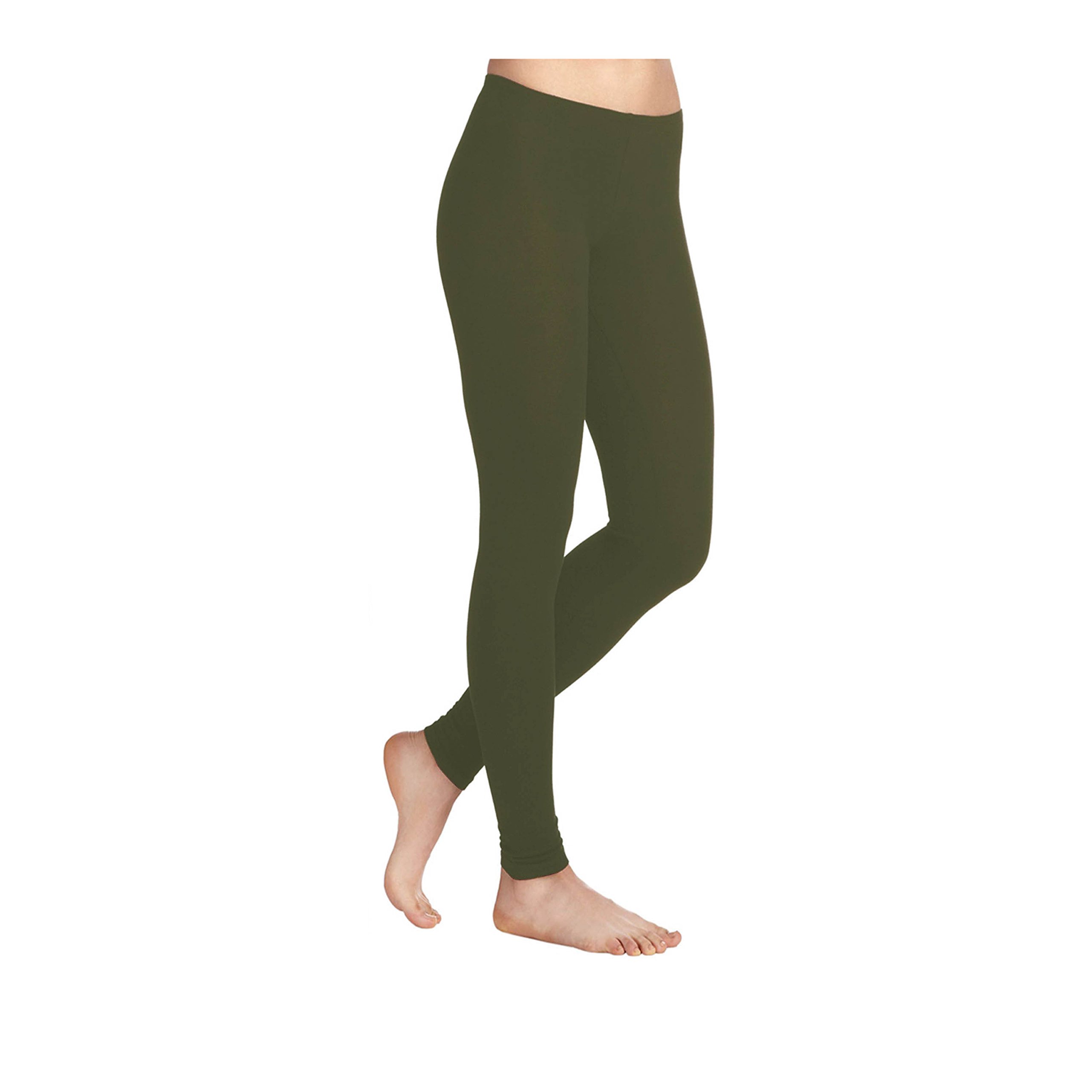 Missloved Plain Stretchy Viscose Elastane Leggings - XXXL to fit UK 22-24 - Khaki